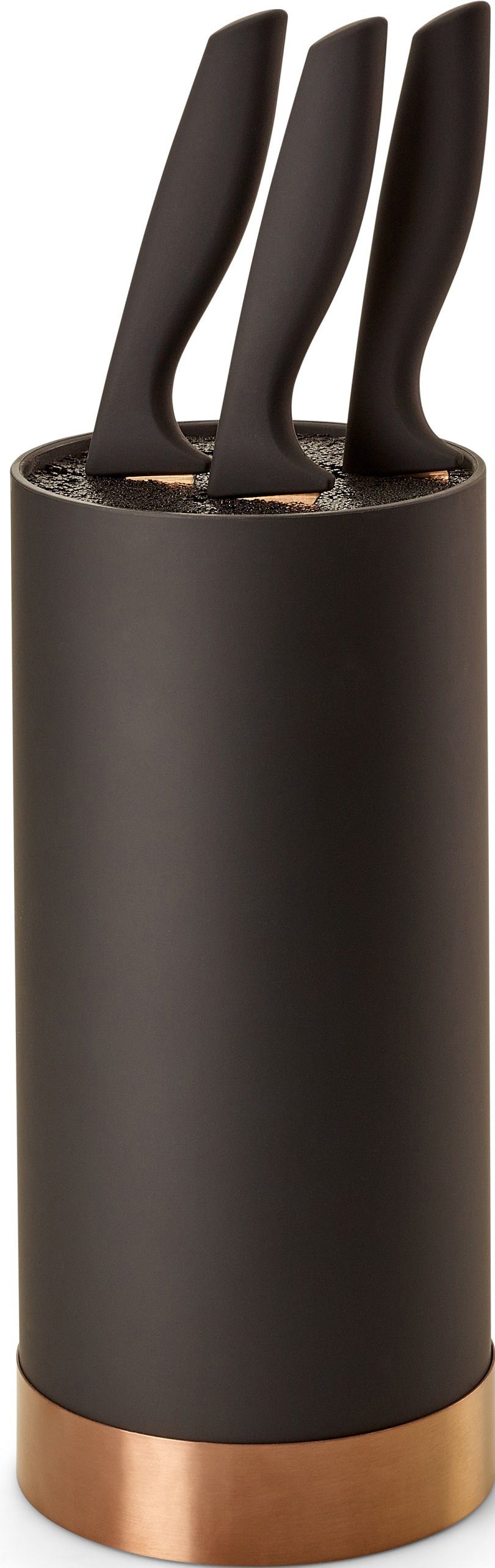 x 3 cm, 11 Set Messer ECHTWERK altkupferfarben 4tlg 22 mit Messerblock, Borsteneinsatz inkl. Kochmessern cm