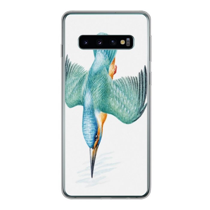 MuchoWow Handyhülle Vogel - Federn - Aquarell Phone Case Handyhülle Samsung Galaxy S10 Silikon Schutzhülle