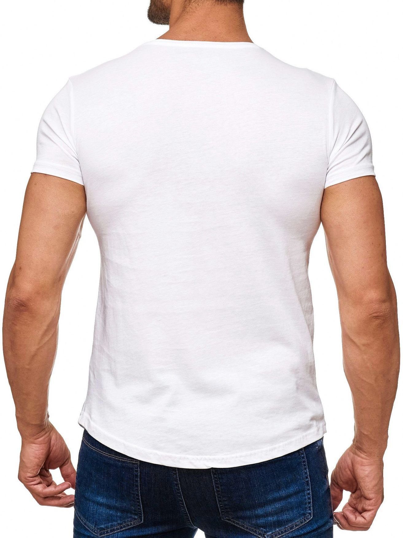 Egomaxx T-Shirt T Shirt Weiß (1-tlg) in Rosen AC/DC H2164 2164 Print