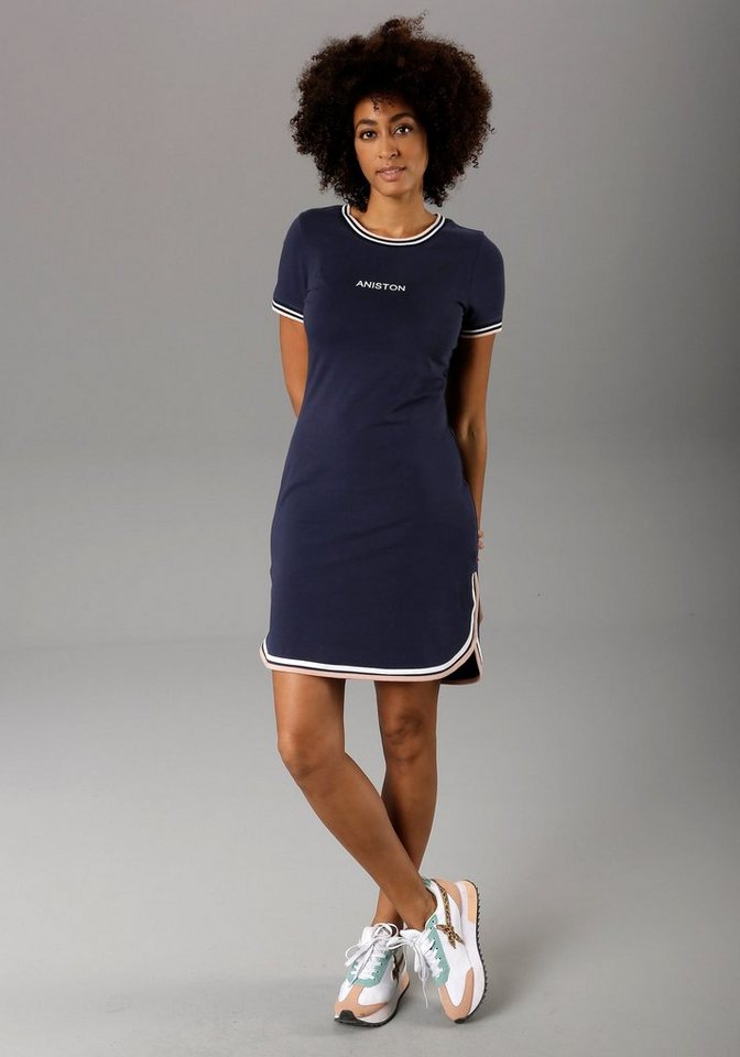 Aniston CASUAL Jerseykleid mit raffiniertem Saum