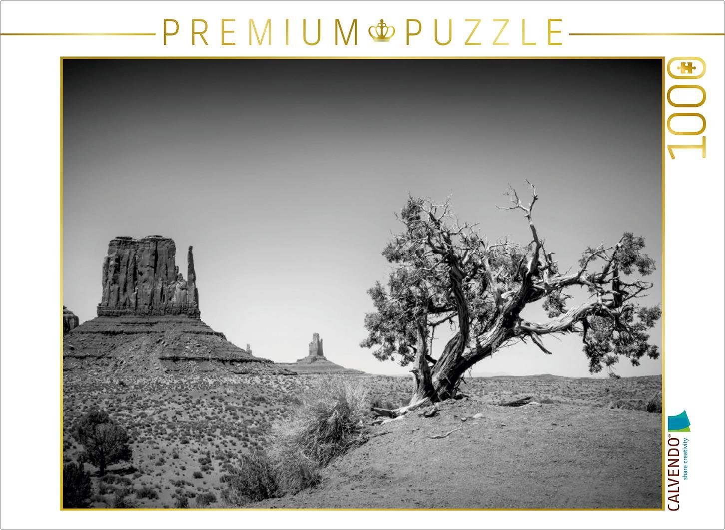 CALVENDO Puzzle CALVENDO Puzzle MONUMENT VALLEY West Mitten Butte und Baum 1000 Teile Lege-Größe 64 x 48 cm Foto-Puzzle Bild von Melanie Viola, 1000 Puzzleteile