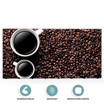 Primedeco Garderobenpaneel Magnetwand und Memoboard aus Glas Kaffeetassen gross und klein