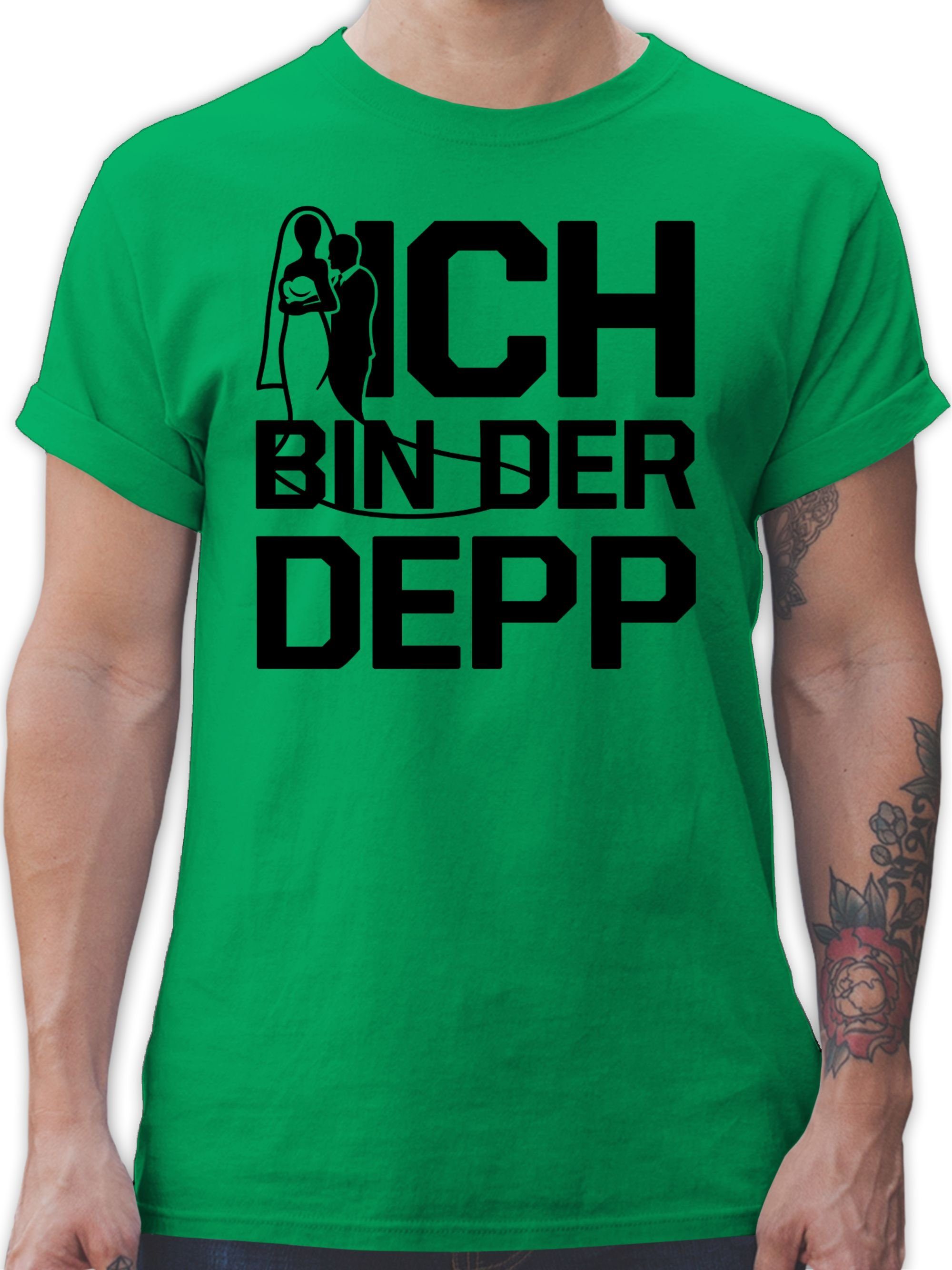 Shirtracer T-Shirt Ich bin der Depp JGA Männer 3 Grün