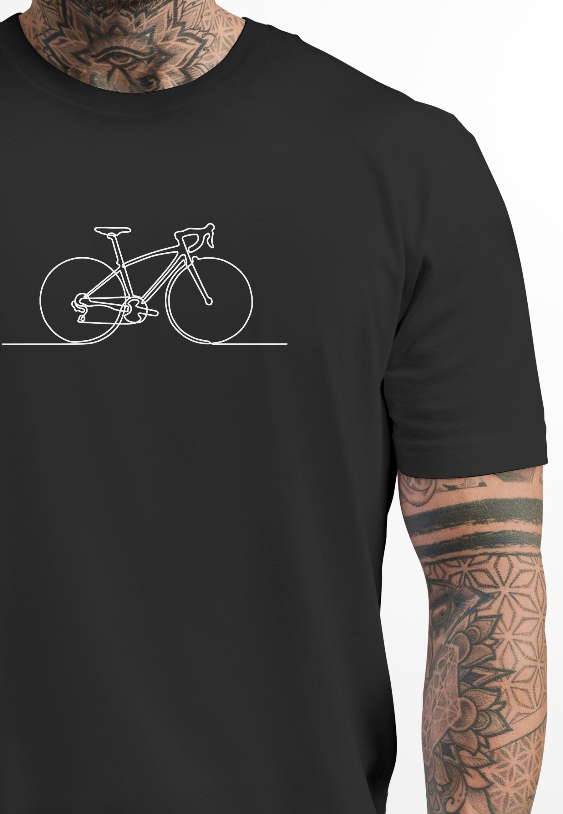 Neverless Print-Shirt Herren T-Shirt Fahrrad Radfahrer Aufdruck Printshirt günstig online kaufen
