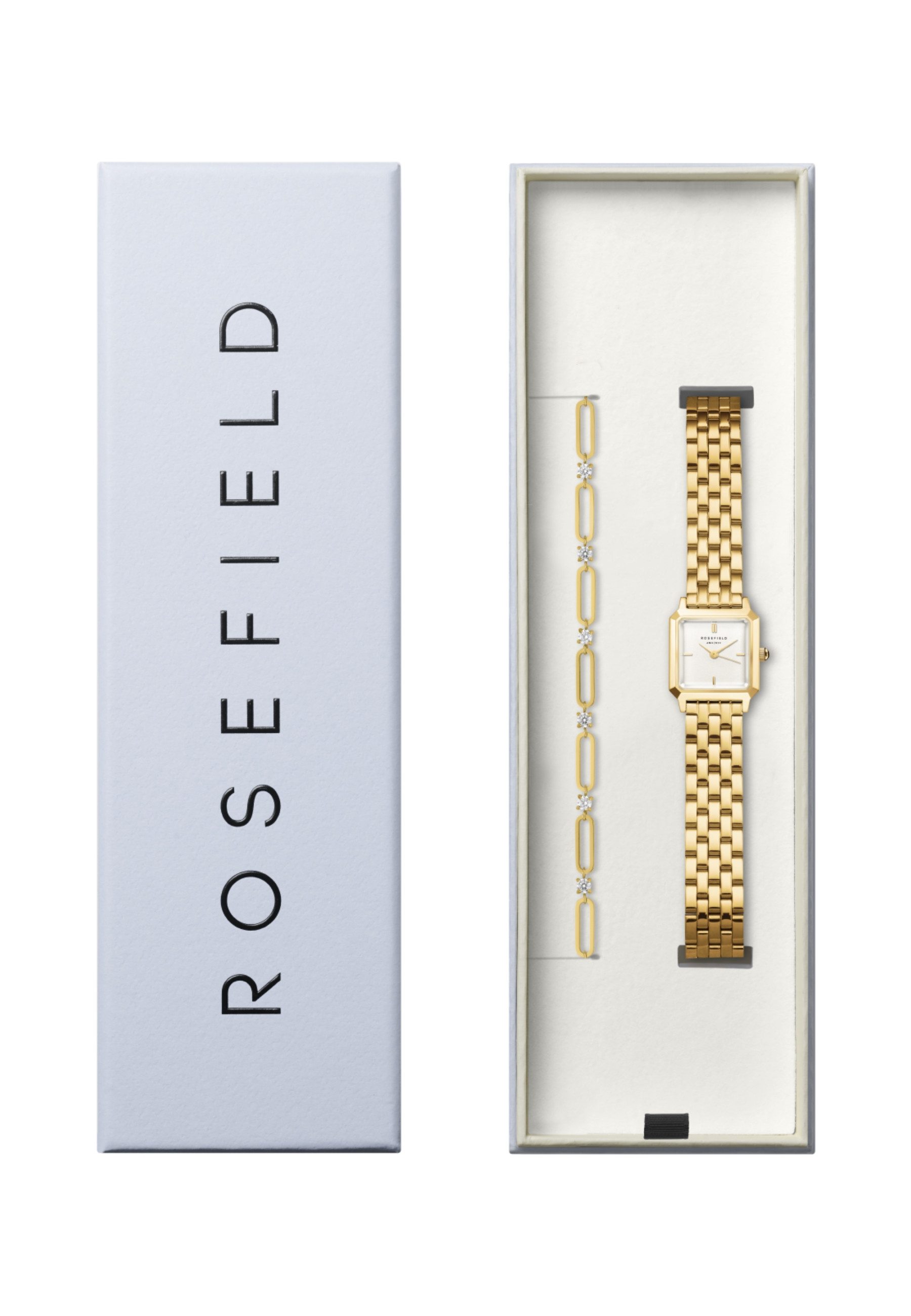 ROSEFIELD Quarzuhr ROSEFIELD Boxelle + Büroklammer-Armband Geschenkset für Damen