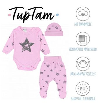 TupTam Erstausstattungspaket Baby Kleidung Set Body Strampelhose Mütze Bekleidungsset