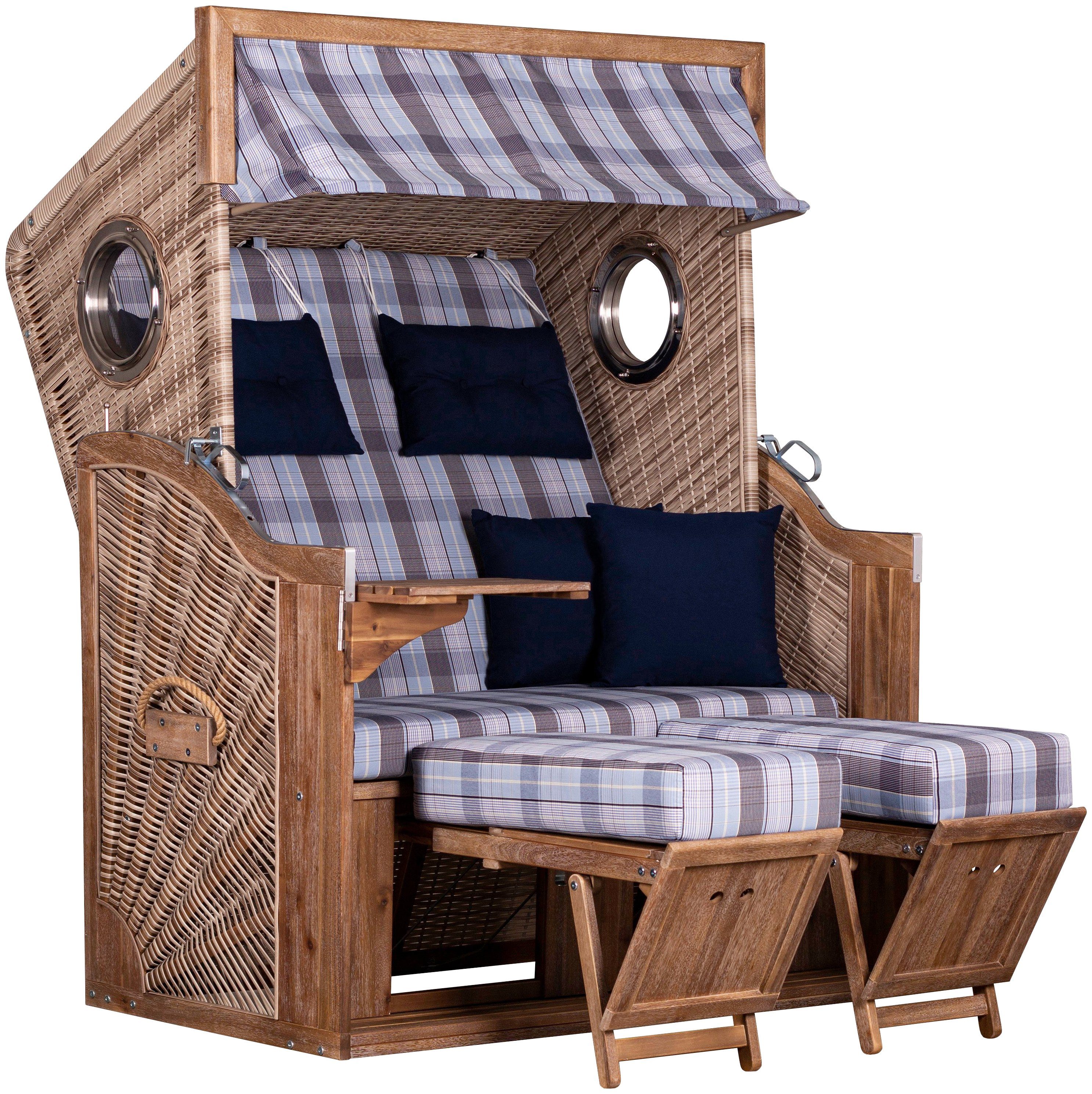 deVries Strandkorb, BxTxH 130x80x165 cm, Halblieger, OstseeModell