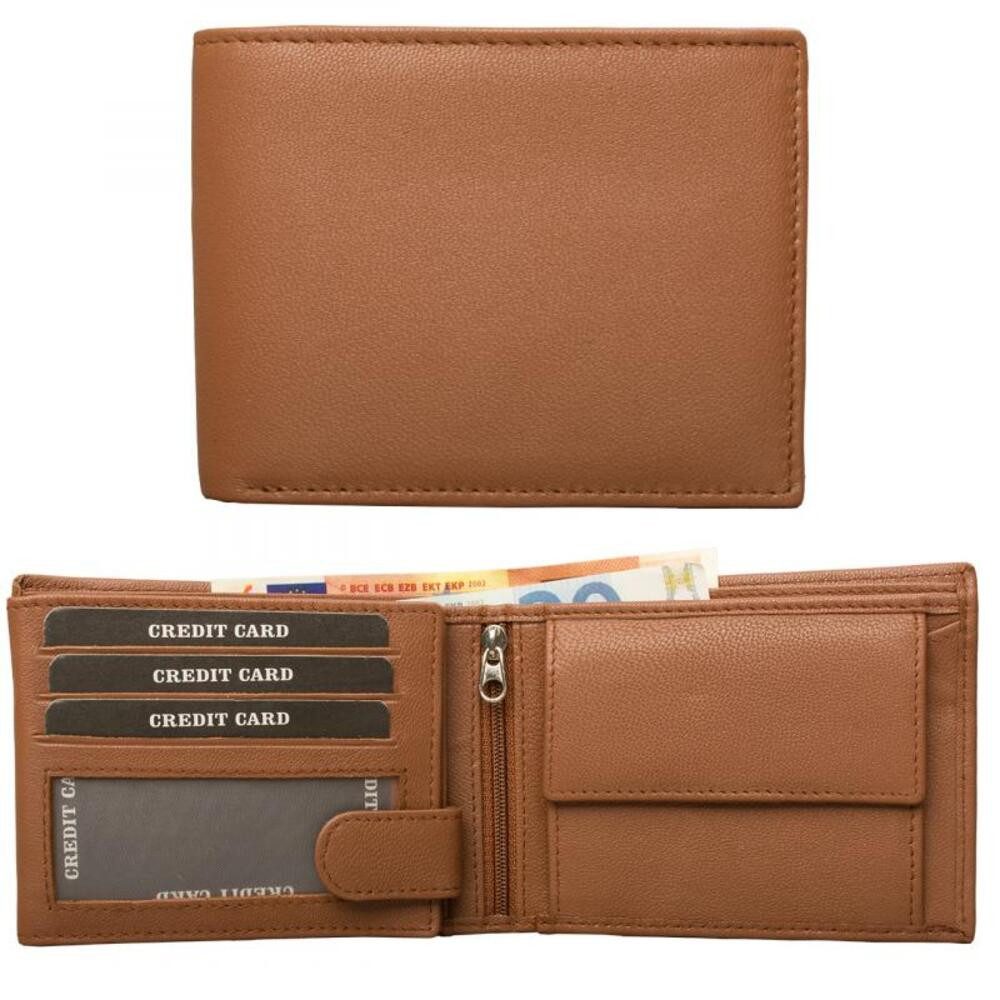 Geldbörse Geldbörse Nappa-Leder Scheintasche cognac/tan (1-tlg) günstig online kaufen
