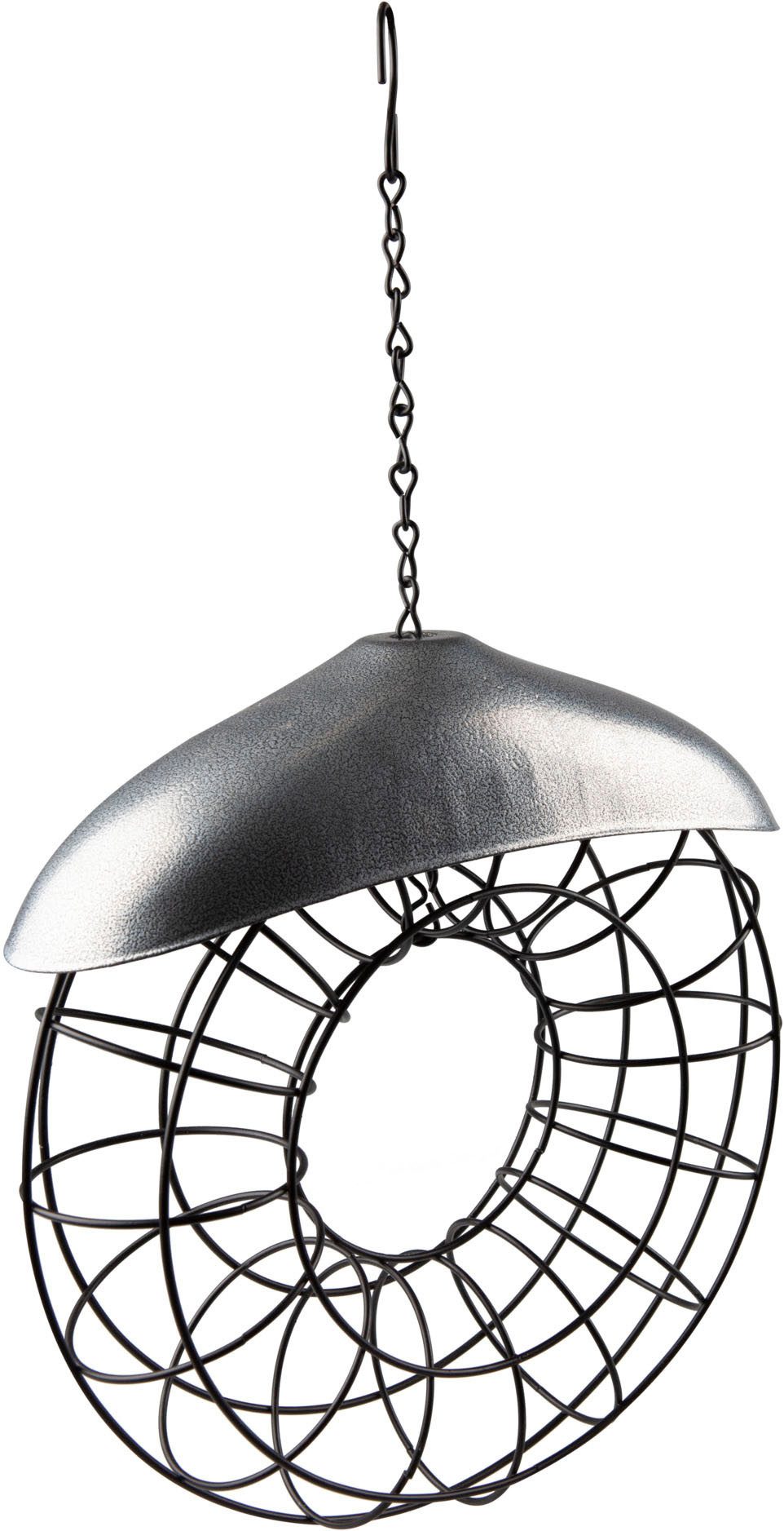 Windhager Vogelhaus Meisenknödelhalter Friends, Futterspender aus robustem Metall, Vogelfutterhalter inkl. Aufhängung, Füllvolumen 8-10 Meisenknödel