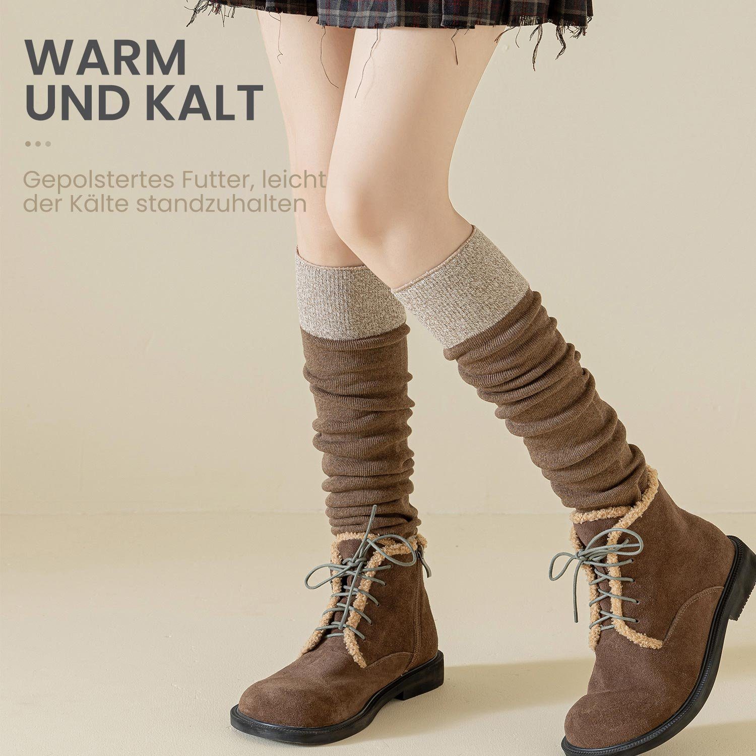 Paare Damen 3 Beinwärmer Stulpensocken Beinstulpen Daisred Stulpen