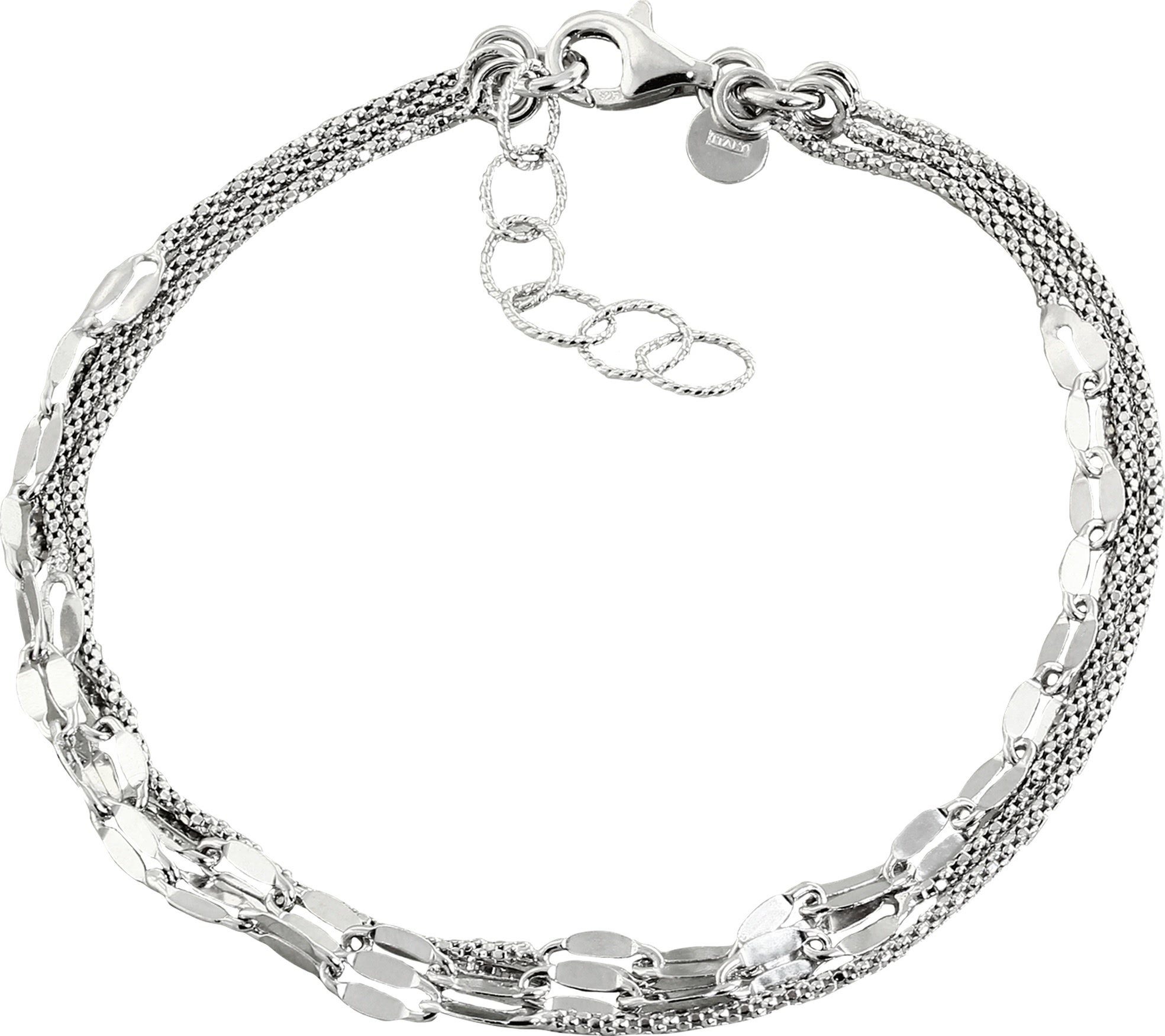 SilberDream Silberarmband SilberDream Plättchen Armband silber 21cm (Armband), Damen Armband (Plättchen) ca. 18cm + 3cm Verlängerung, 925 Sterling Si