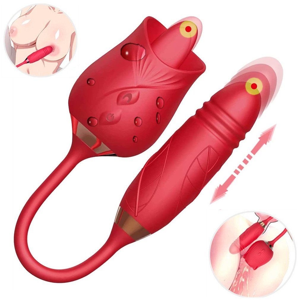 Oral Vibrator 3 in Mini frauen,Clit Stark Stimulator, Spielzeug Leise Bullet Rot Klein autolock Vibrator Sex für 1 und Nippel Mini-Vibrator und