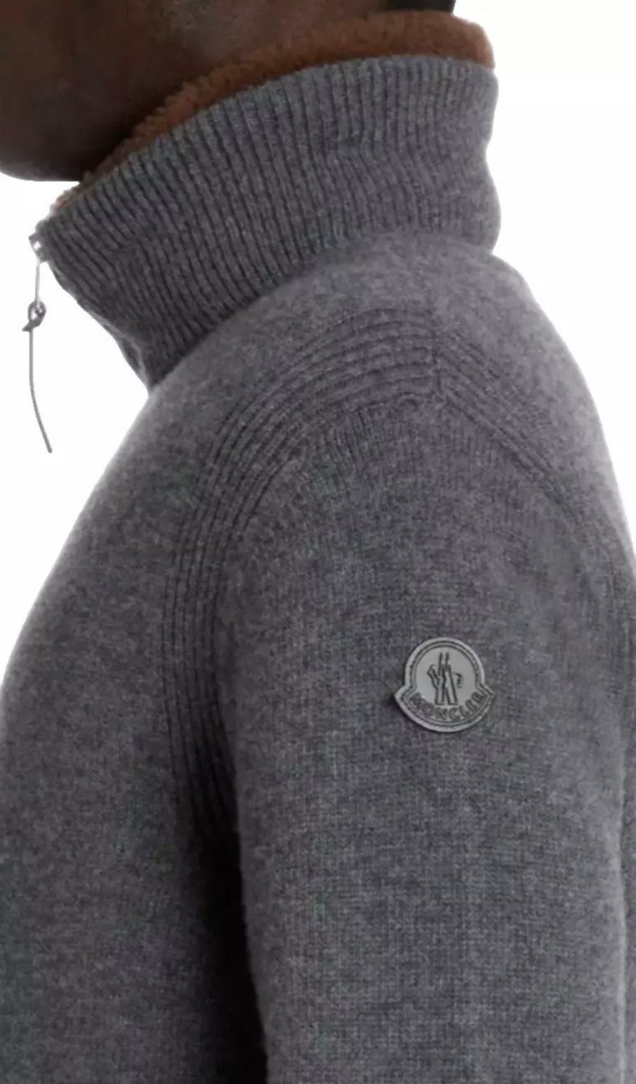 MONCLER Daunenjacke Montgenevre Woll Jacke mit Abnehmbarer Shearling-Kragen gerippte Bündchen, elastischer Saum, Logo-Patch am Ärmel
