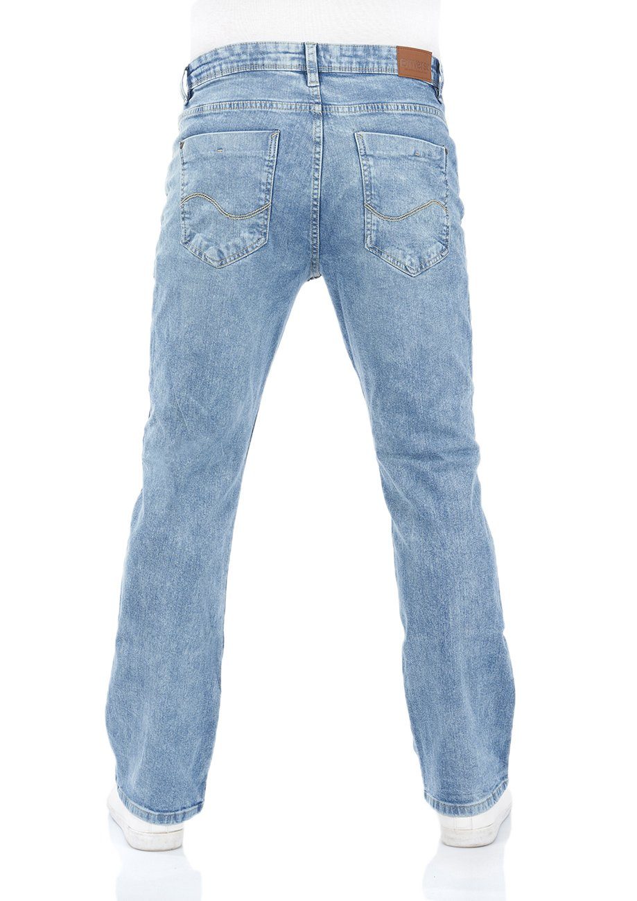 riverso Bootcut-Jeans Herren Jeanshose RIVFalko Light Boot Denim Denim Cut Blue Fit Hose mit Stretch (L148)