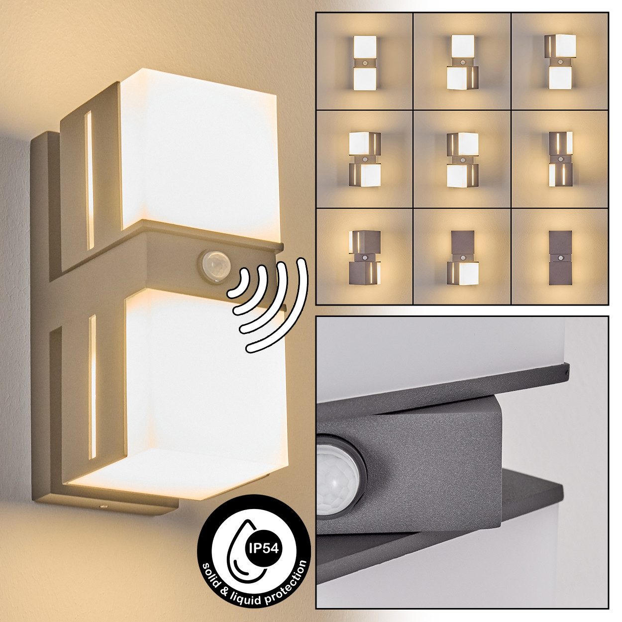 hofstein Außen-Wandleuchte moderne Außenwandlampe aus Metall/Kunststoff in günstig online kaufen