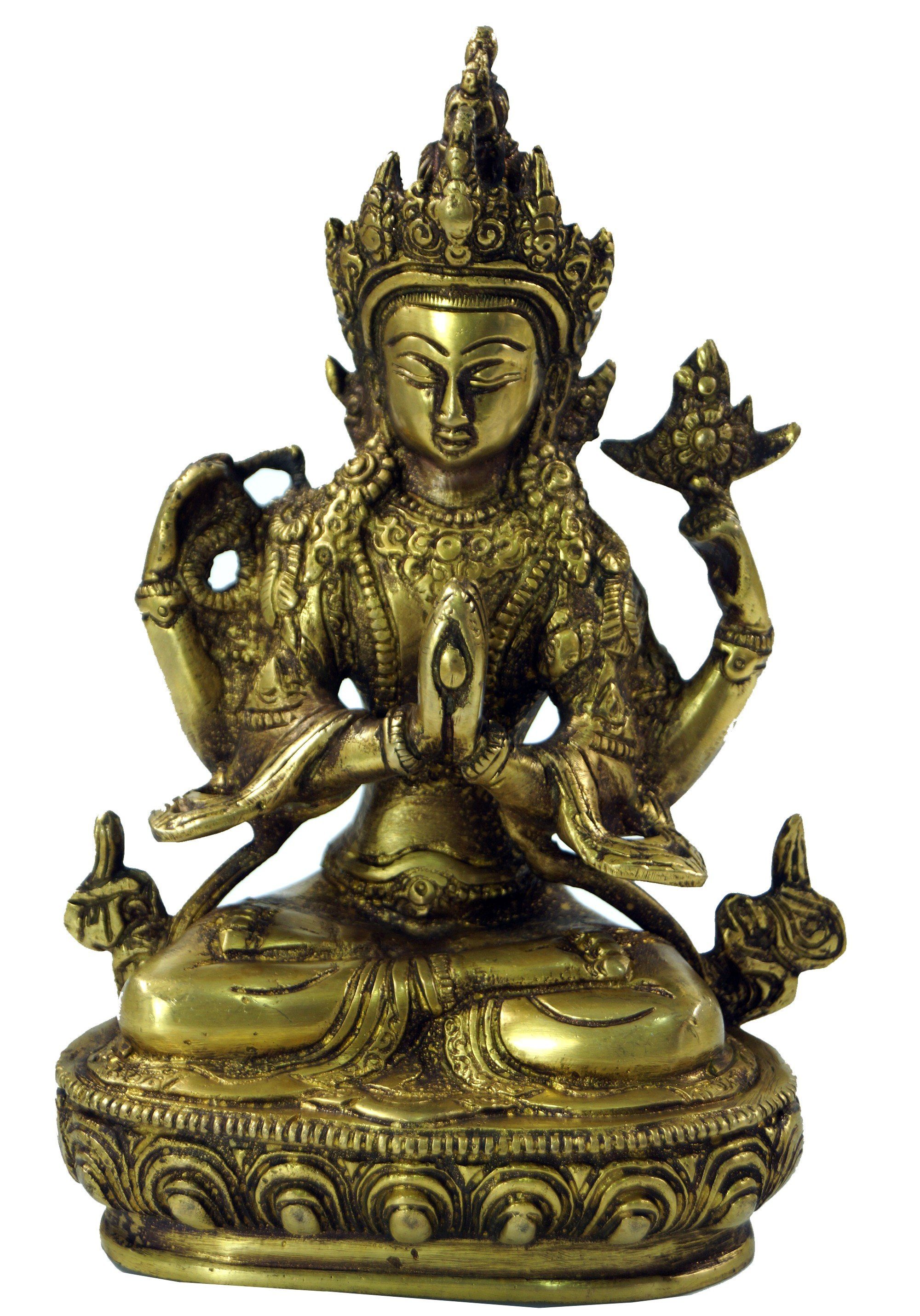 Guru-Shop Dekofigur Messingfigur, Statue Laxmi 20 cm - Motiv 6