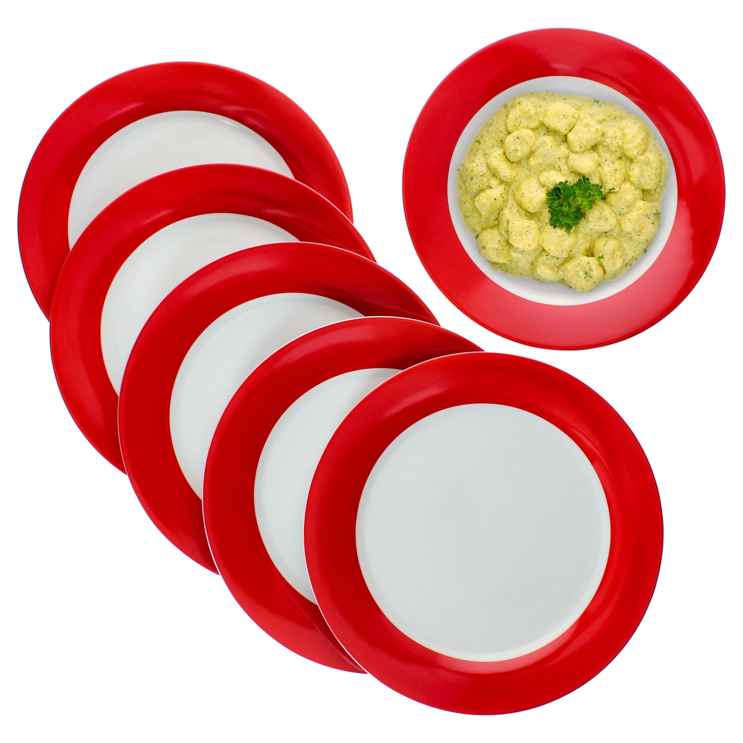 MamboCat Тарелка обеденная 6er Set Variant Rot Тарелка обеденная Ø27cm bunte große Ess-Teller