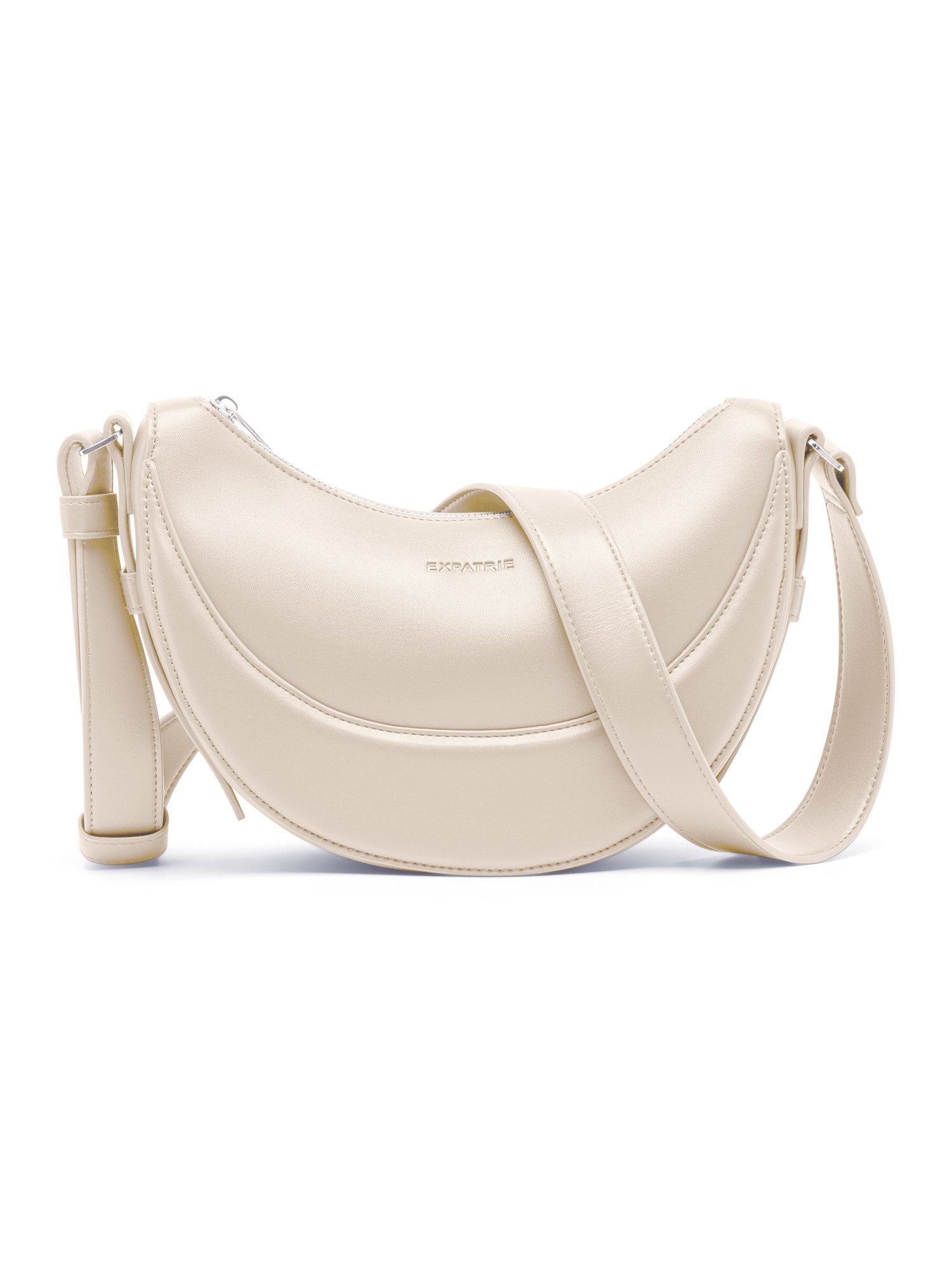 Expatrié Schultertasche Livia Handtasche für Damen (1-tlg), Elegante Half Moon Bag aus Kunstleder