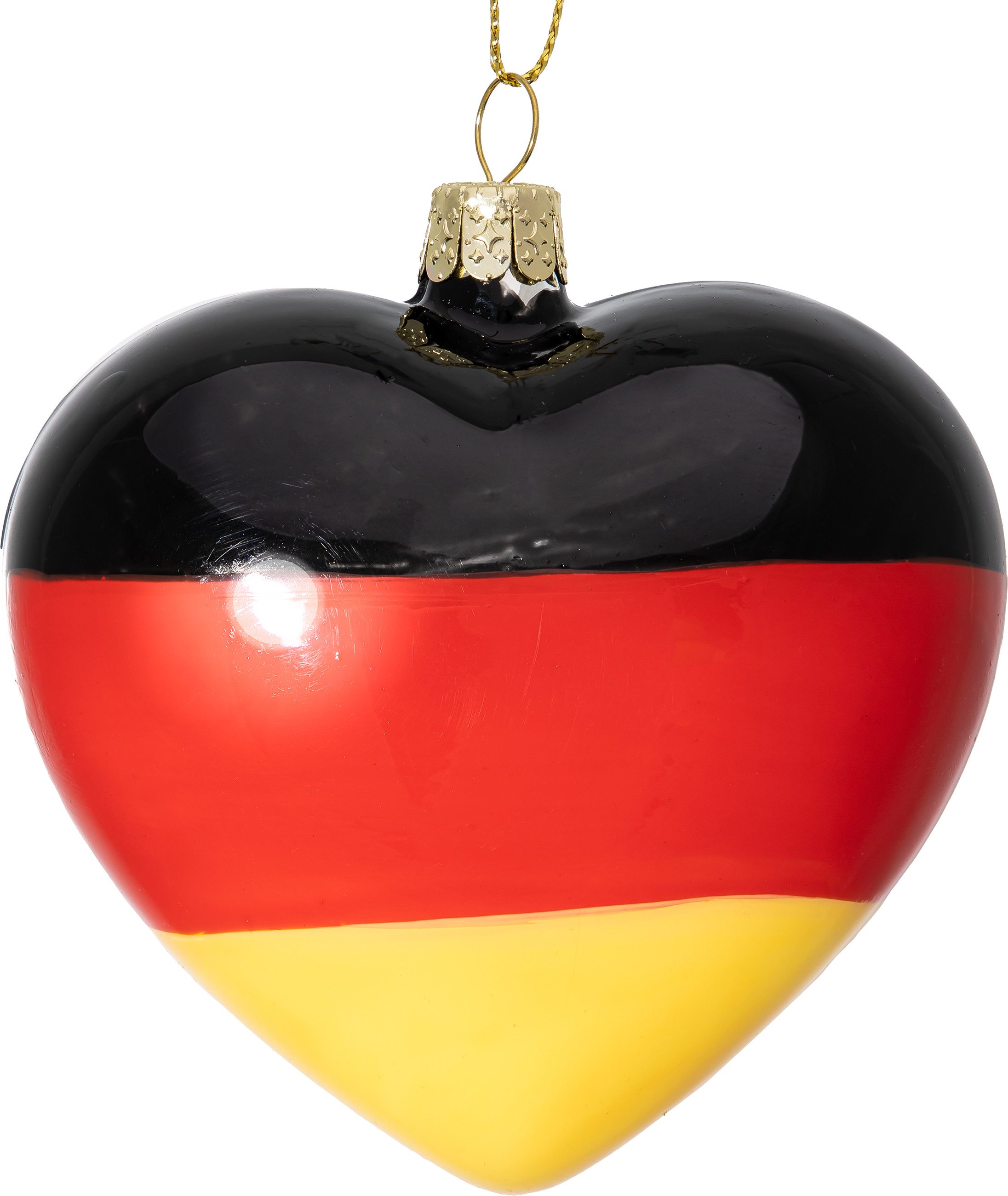 Christbaumschmuck BS525 Deutschland Herz Glas Ornament Weihnachtsbaum Anhänger
