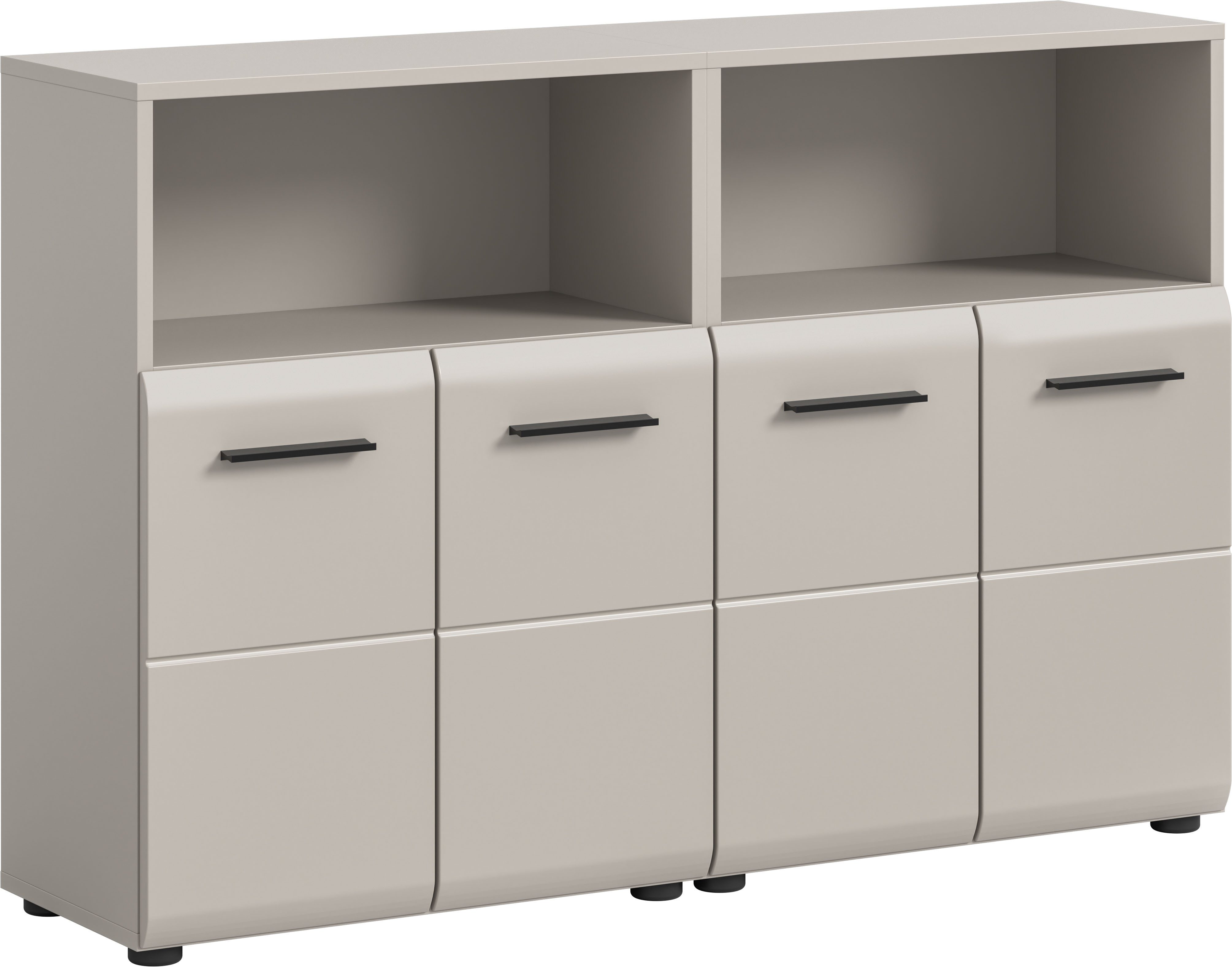 welltime Badmöbel-Set FLORENZ, 2-teilige Badkombination, hochwertige MDF-Front, (Set, 2-St., 2-teiliges Set bestehend aus: 2 Midischrank breit), Bad-Kombination, Bad-Möbel, Badezimmer, Kombination, Kombi