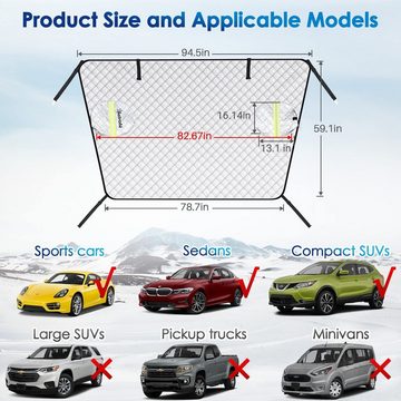 HYTIREBY Wohnmobilschutzhülle Windscreen Cover Car für Schnee, Eis, Frost, Staub, Sonne, (230 cm x 150 cm)