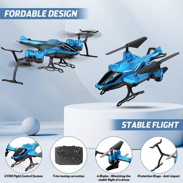VATOS Drohne (Mit LED Licht, Indoor, Spielzeug Kinder, Leichte für 15 Min. Spaß. Innovatives Quad-Flügeldesign 360° Flip)