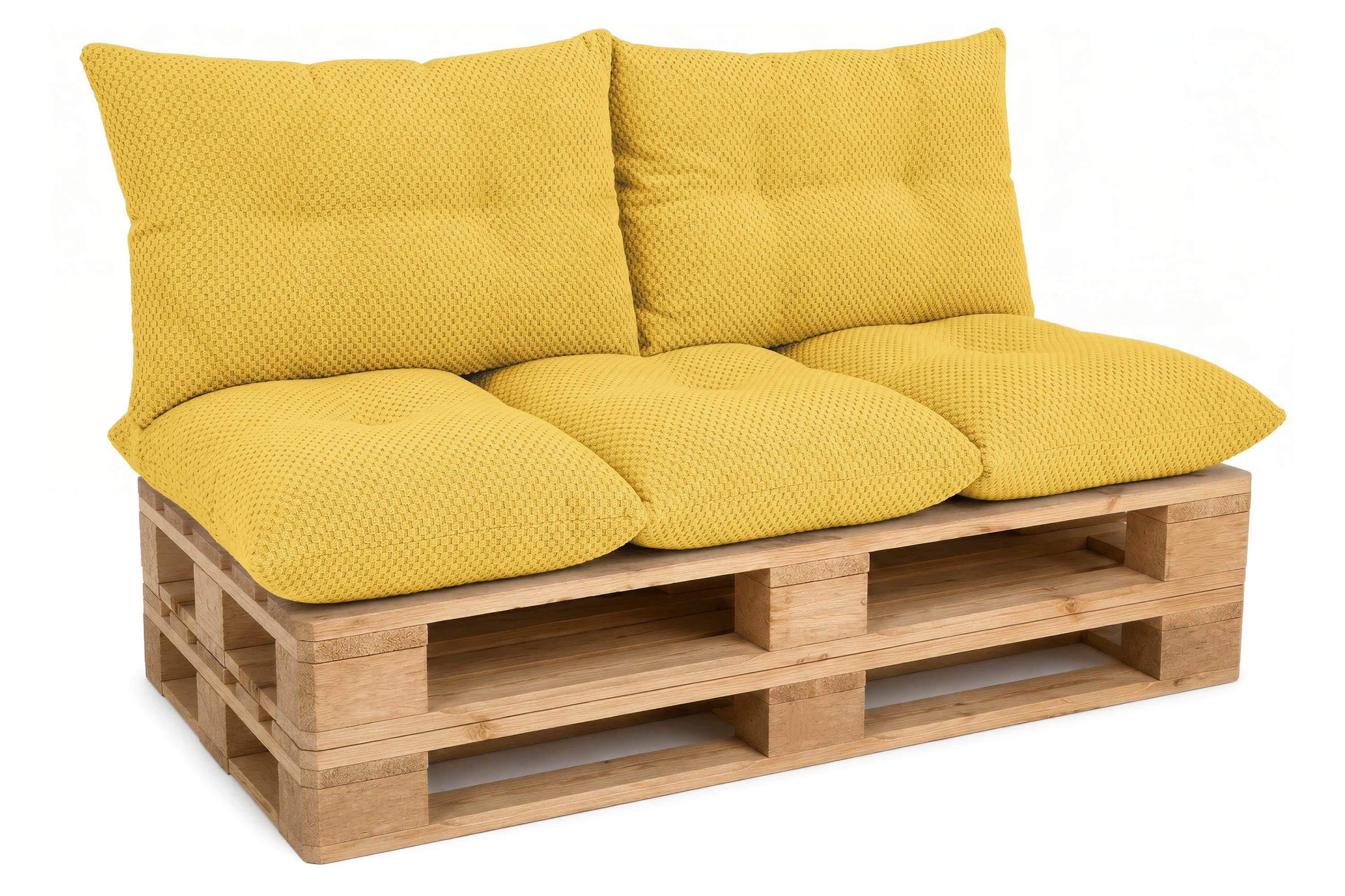 Amilian Palettenkissen Set 3-teilig Palettenauflagen für Europaletten, für Europaletten Sitzkissen 120x80 cm + 2x Kissen 40x60 cm