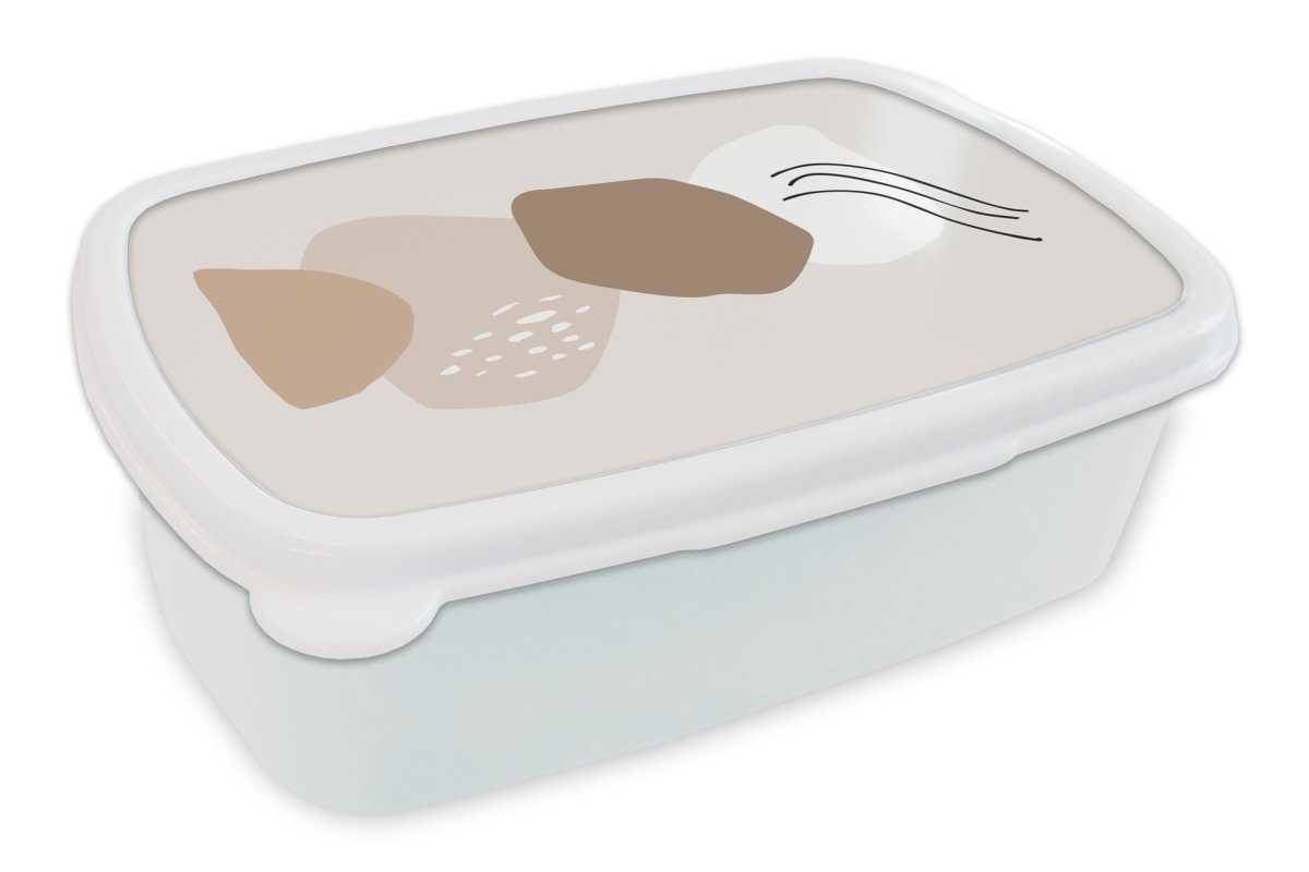 MuchoWow Lunchbox Sommer - Grau - Farbe, Kunststoff, (2-tlg), Brotbox für Kinder und Erwachsene, Brotdose, für Jungs und Mädchen weiß