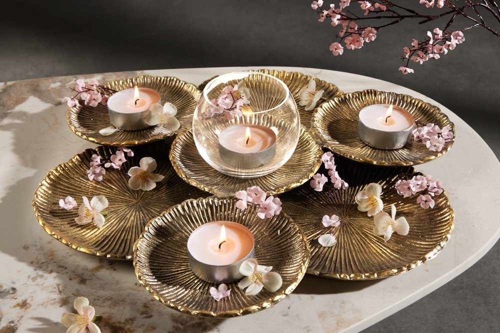 riess-ambiente Dekoschale ABSTRACT LEAF 45cm gold (Einzelartikel, 1 St), Wohnzimmer · Esszimmer · Schmuckschale · Metall · Handmade