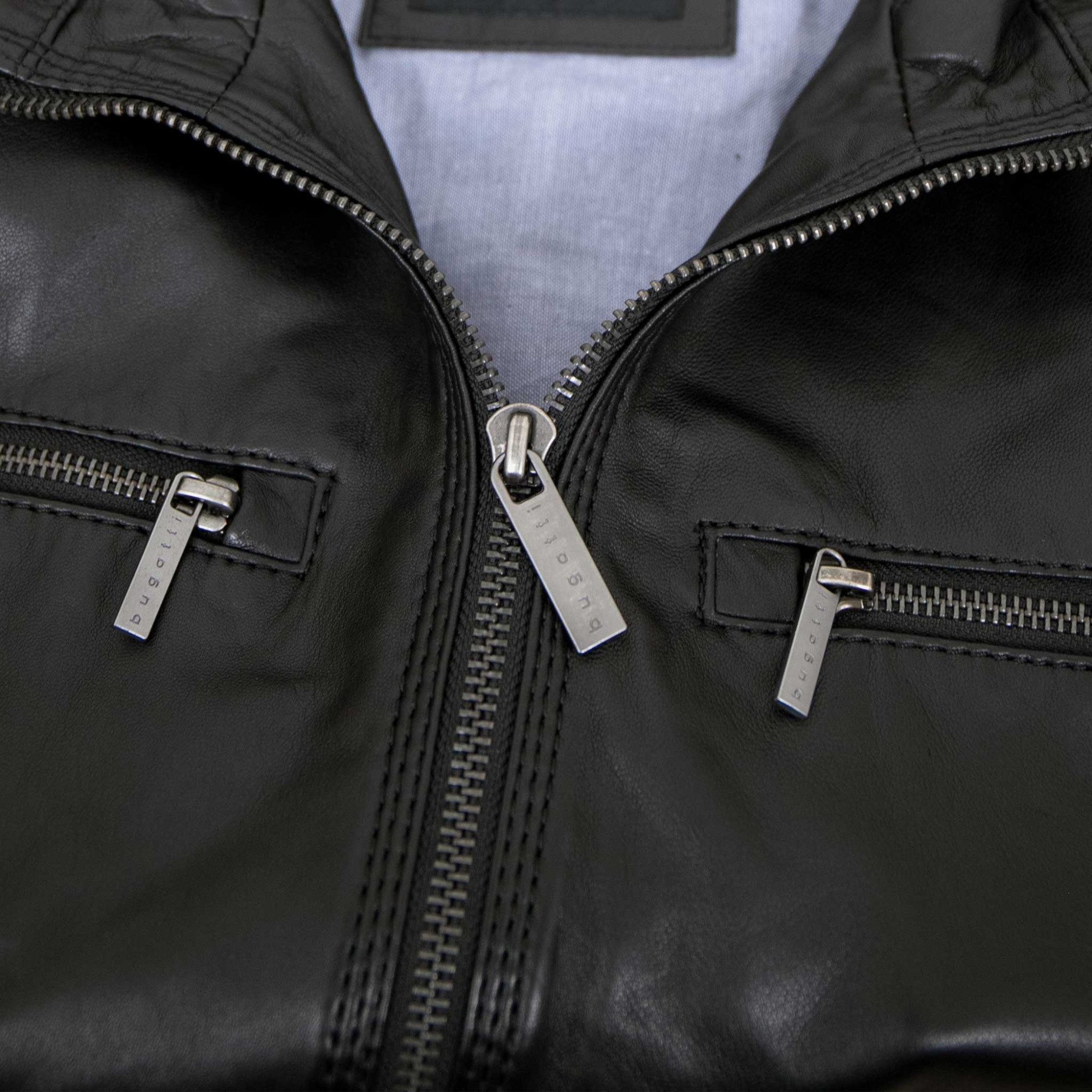 bugatti Lederjacke BGT-022/M Bugatti - Herren Lederjacke Lammnappa schwarz