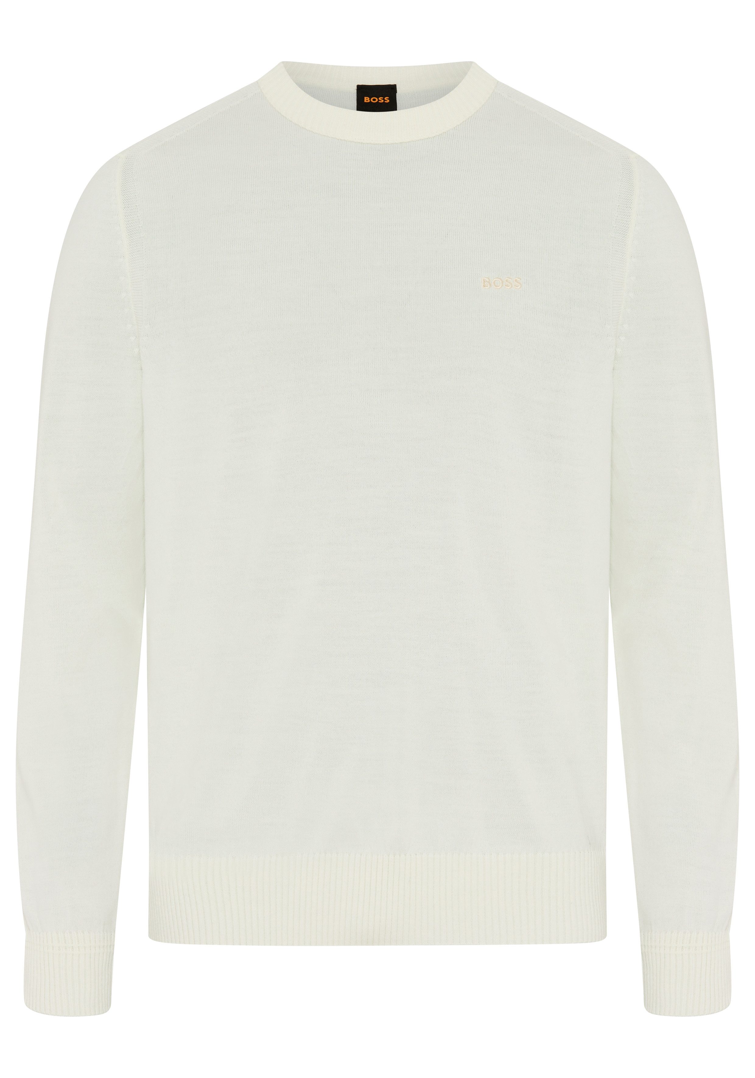 BOSS ORANGE Strickpullover Avac mit Schurwolle, Regular Fit, gesticktes Logo