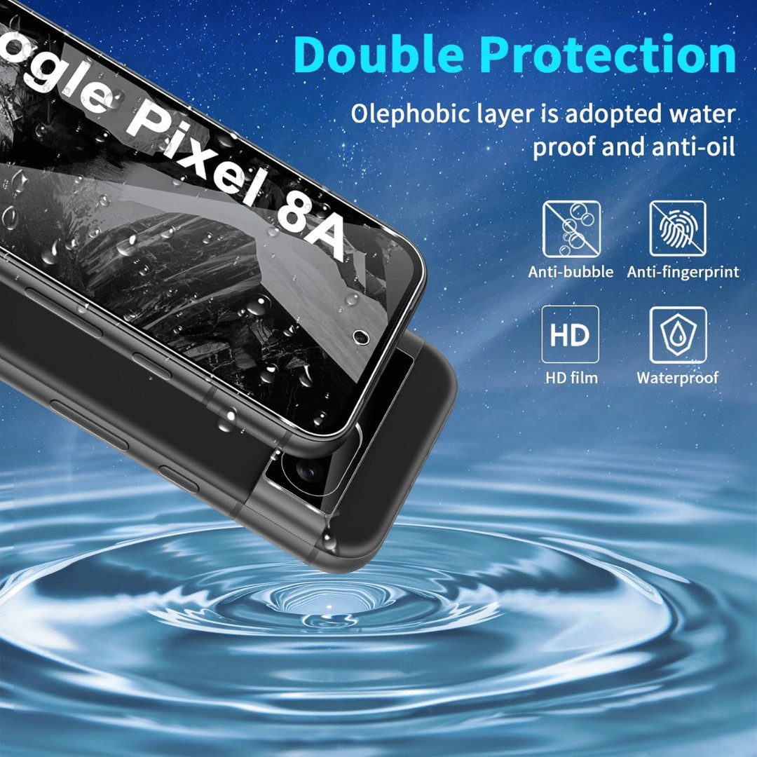 SmartUP Displayschutzglas 2X Schutzglas für Google Pixel 8A Panzerfolie Display Kamera Full 9H für Für Google Pixel 8A, kompletter Rundumschutz – Bild 3 von 5