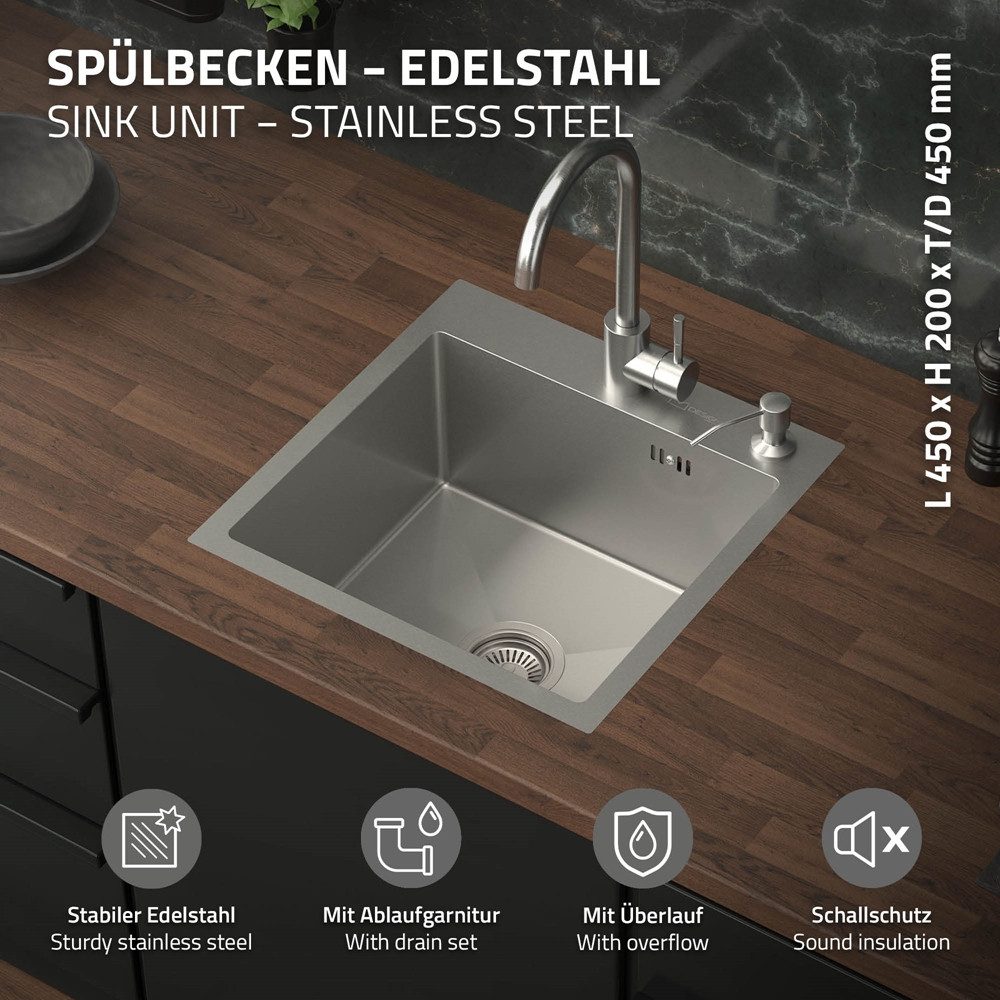 ML-DESIGN Küchenspüle Spülbecken aus Edelstahl, mit günstig online kaufen