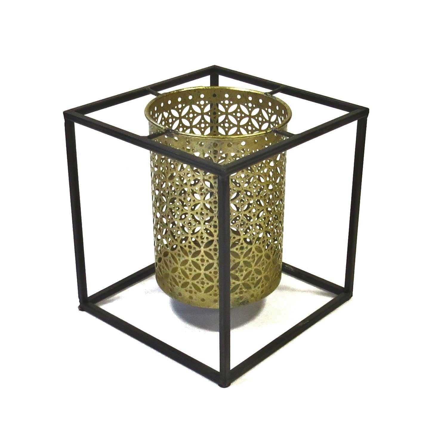 Pomax Home Collection Kerzenständer Teelicht Modern Stil Gold Windlicht Industrie Schwarz Kerzenständer