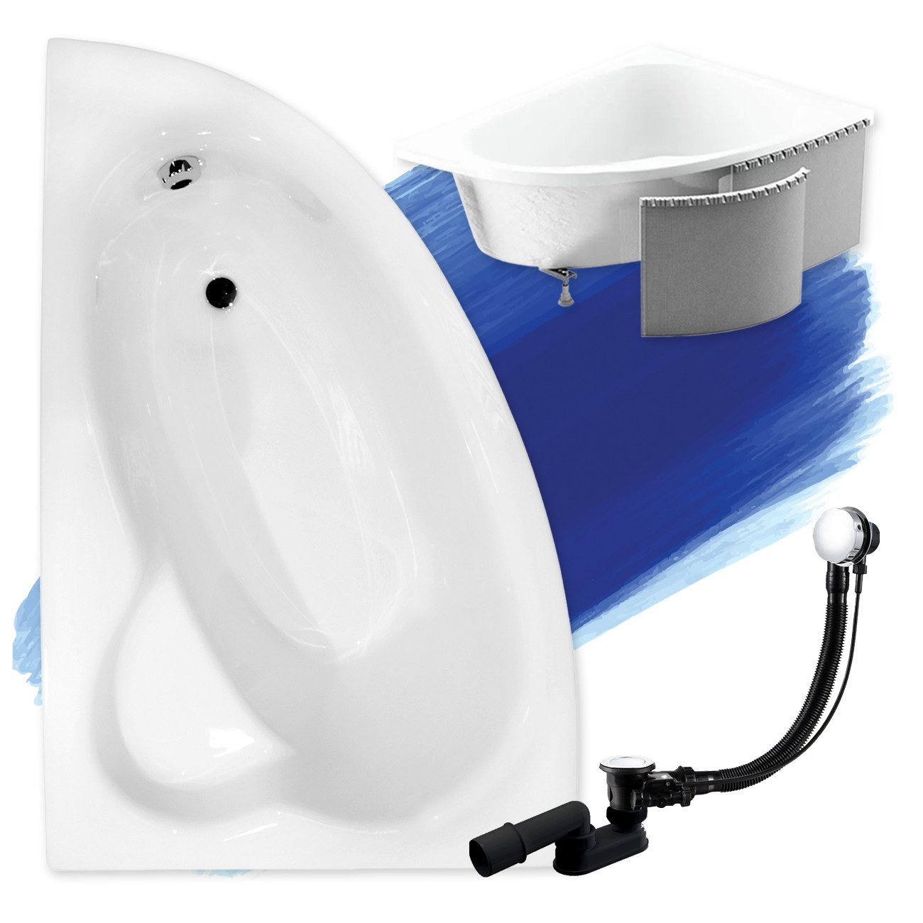 KOLMAN Badewanne Eckbadewanne Natalia 150x100, (Links/Rechts), günstig online kaufen
