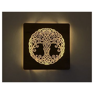 WohndesignPlus LED-Bild LED-Wandbild "Keltischer Lebensbaum" 62cm x 62cm mit Akku/Batterie, Spirituell, DIMMBAR! Viele Größen und verschiedene Dekore sind möglich.
