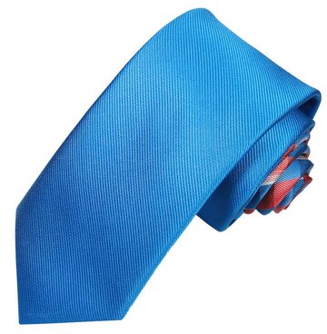 Paul Malone Krawatte moderne Kontrastknoten Krawatte mit Einstecktuch uni (Set, 2-St) blau rot P8