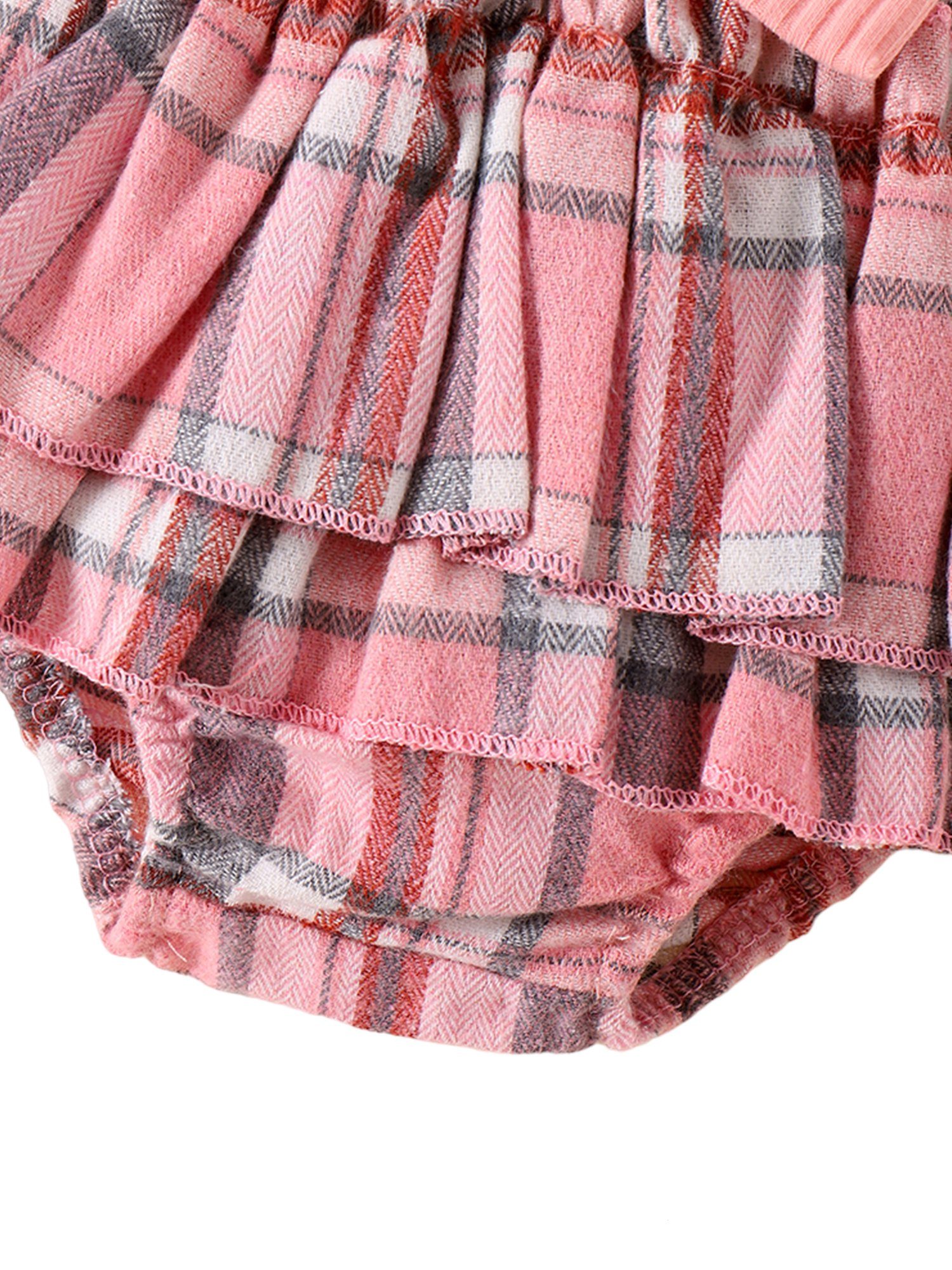 Baby Mädchen Strampler Einfarbiger für Rosa Strampler, Dreiecksshorts LAPA Dreiteiliges Haarband Herbst-Langarmset und 3-tlg) (Set,