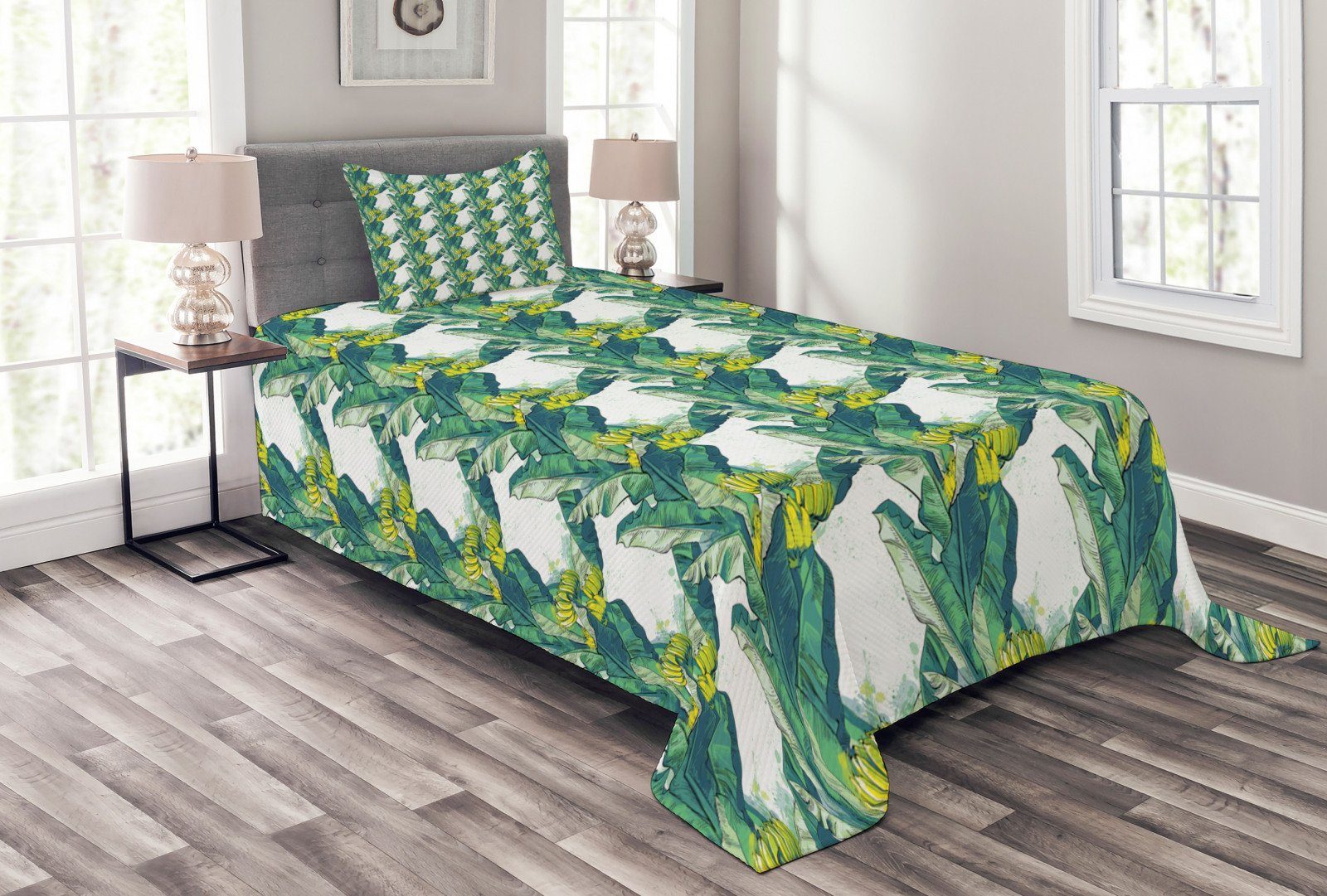 Tagesdecke »Set mit Kissenbezügen Waschbar«, Abakuhaus, Tropisch