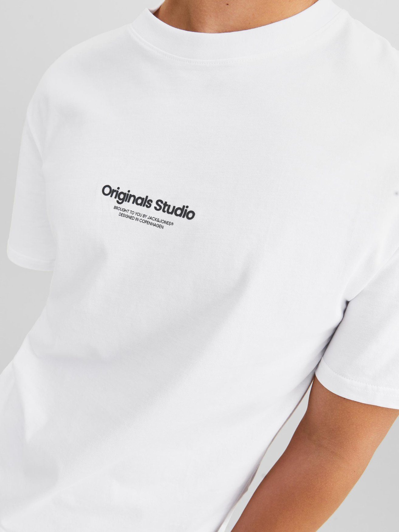Jack & Jones T-Shirt Weiß-Beige 2-er JORVESTERBRO 6114 Logo Kurzarm (2-tlg) in Shirt Set T-Shirt