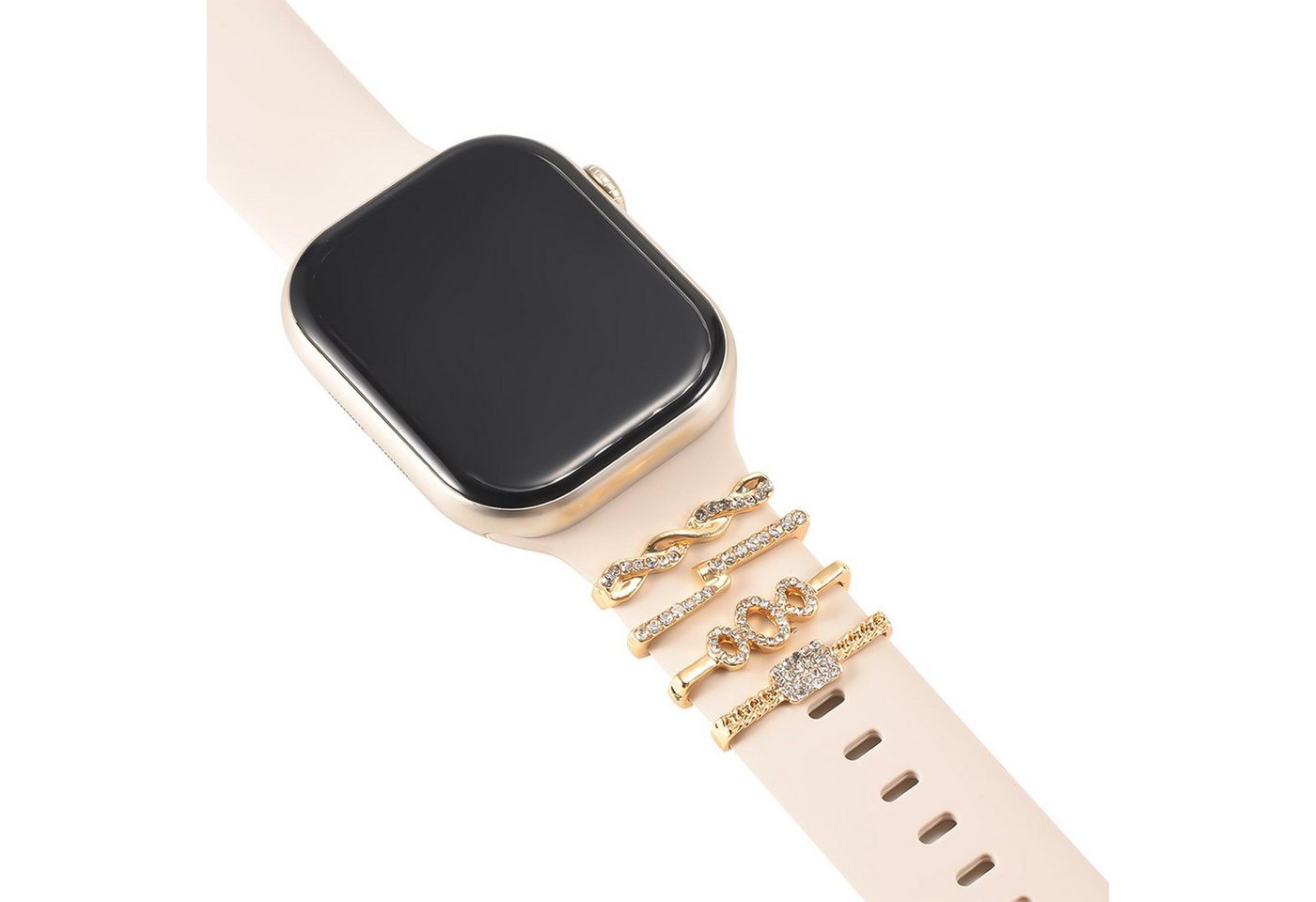 CoolGadget Smartwatch-Armband Uhren Charms Schmuck Ringe Deko Loops Motiv Clips, passend für alle Apple Watch und Samsung Galaxy Watch Modelle