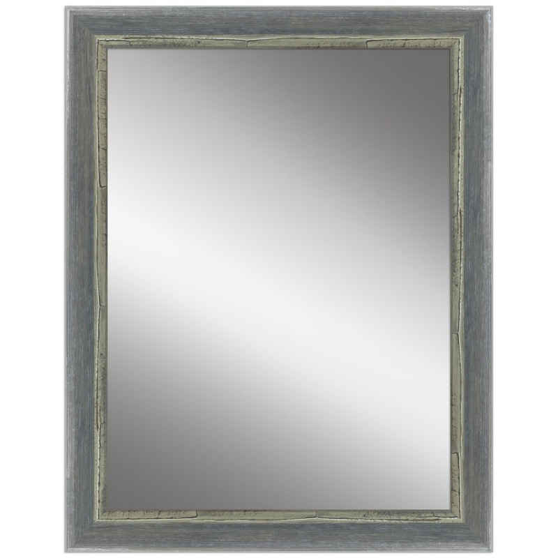 Mende Frames Wandspiegel H640, Grau, aus Massivholz im Shabby Chic Stil