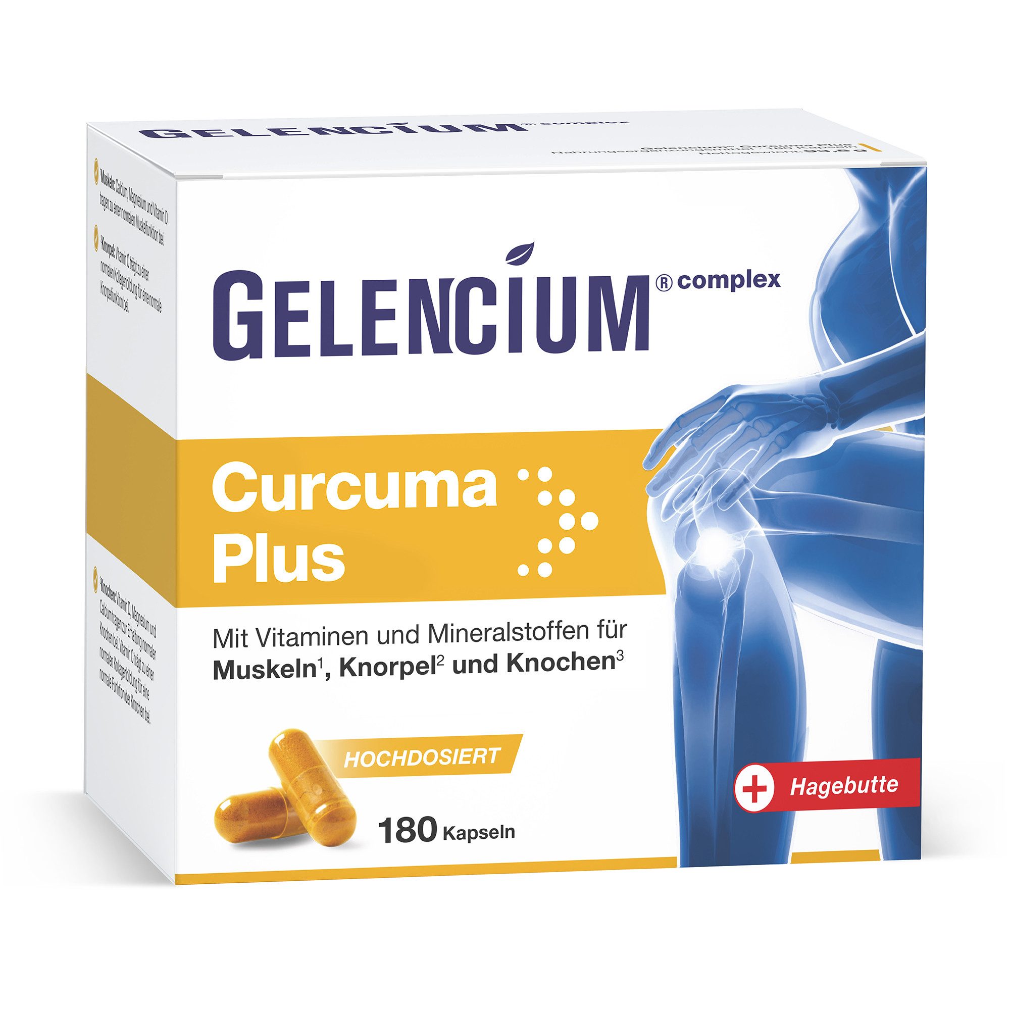 GELENCIUM® Curcuma Plus hochdosiert mit Vitamin C KAP, Mit Hagebutte, Vitamin C, Vitamin D, Magnesium & Calcium à 180 St., 93.0 g