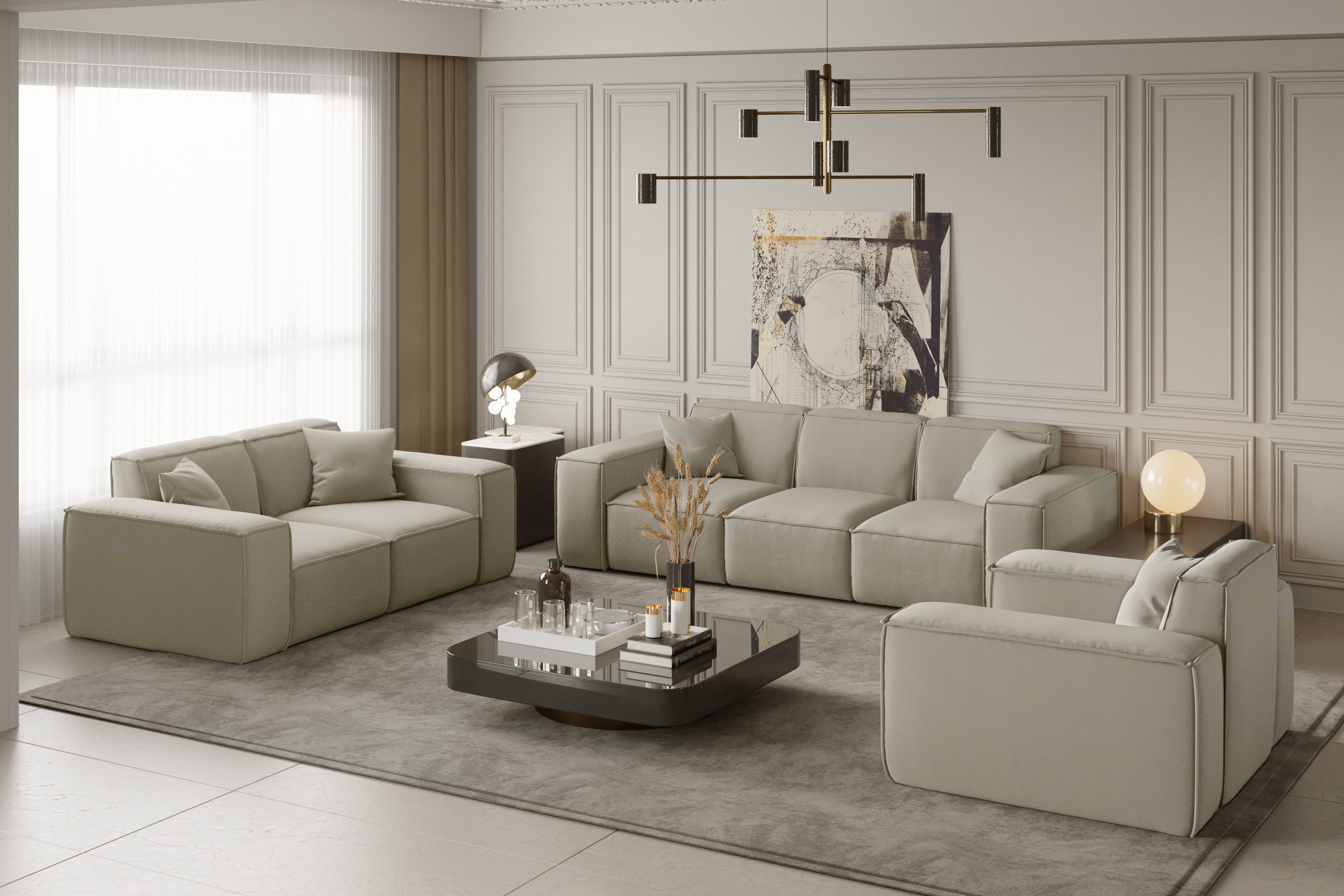 Friderik-EU Loungeset Möbelset LUGA Sofa 3-Sitzer, günstig online kaufen