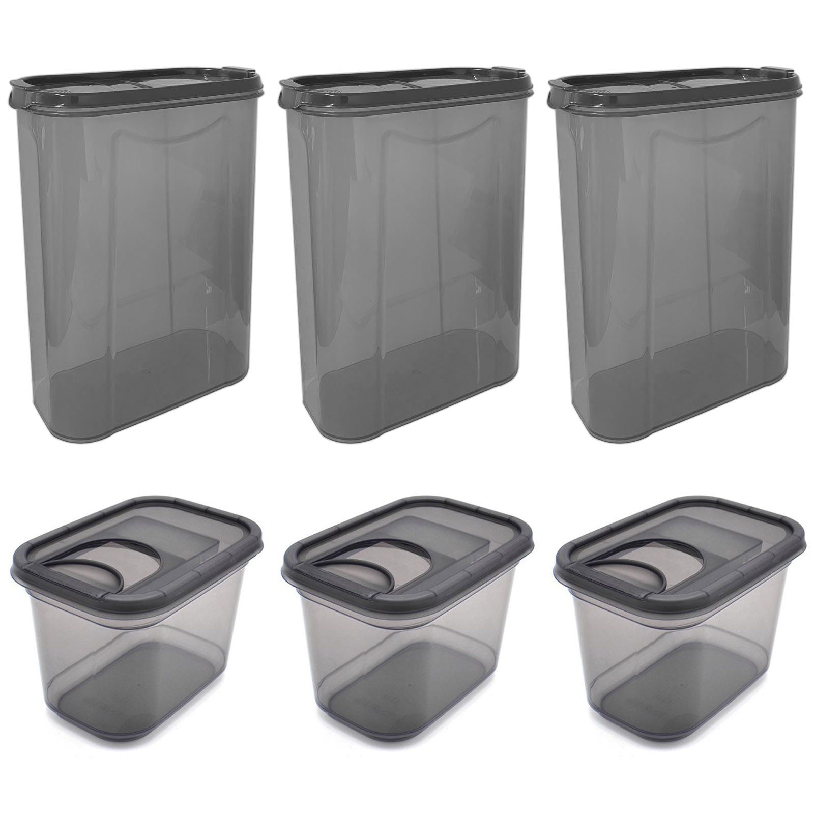 HAC24 Vorratsdose Schüttdose Aufbewahrungsdose Aufbewahrungsdose Streudosen, Kunststoff, (3x 1,3L, 3x2,8L), mit Deckel
