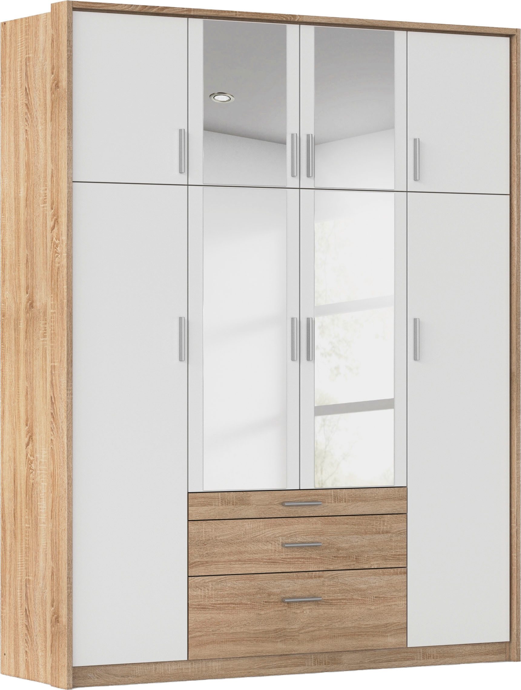 rauch Kleiderschrank Schrank Drehtürenschrank Garderobe Ankleide Schlafzimmer HILDESHEIM (Breiten: 185/275 cm, Höhe 231 cm) oberste Schublade mit praktischer Facheinteilung MADE IN GERMANY