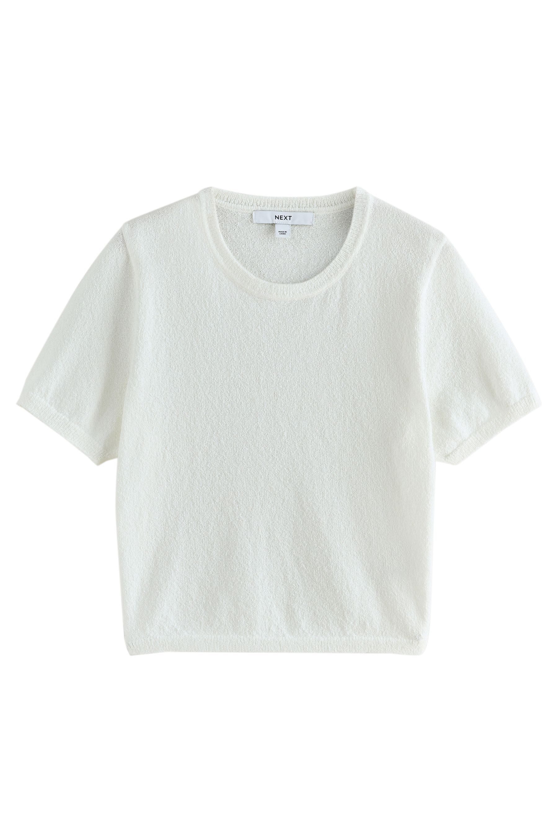 Next T-Shirt Kurzärmeliges, gestricktes Frottee-T-Shirt (1-tlg)