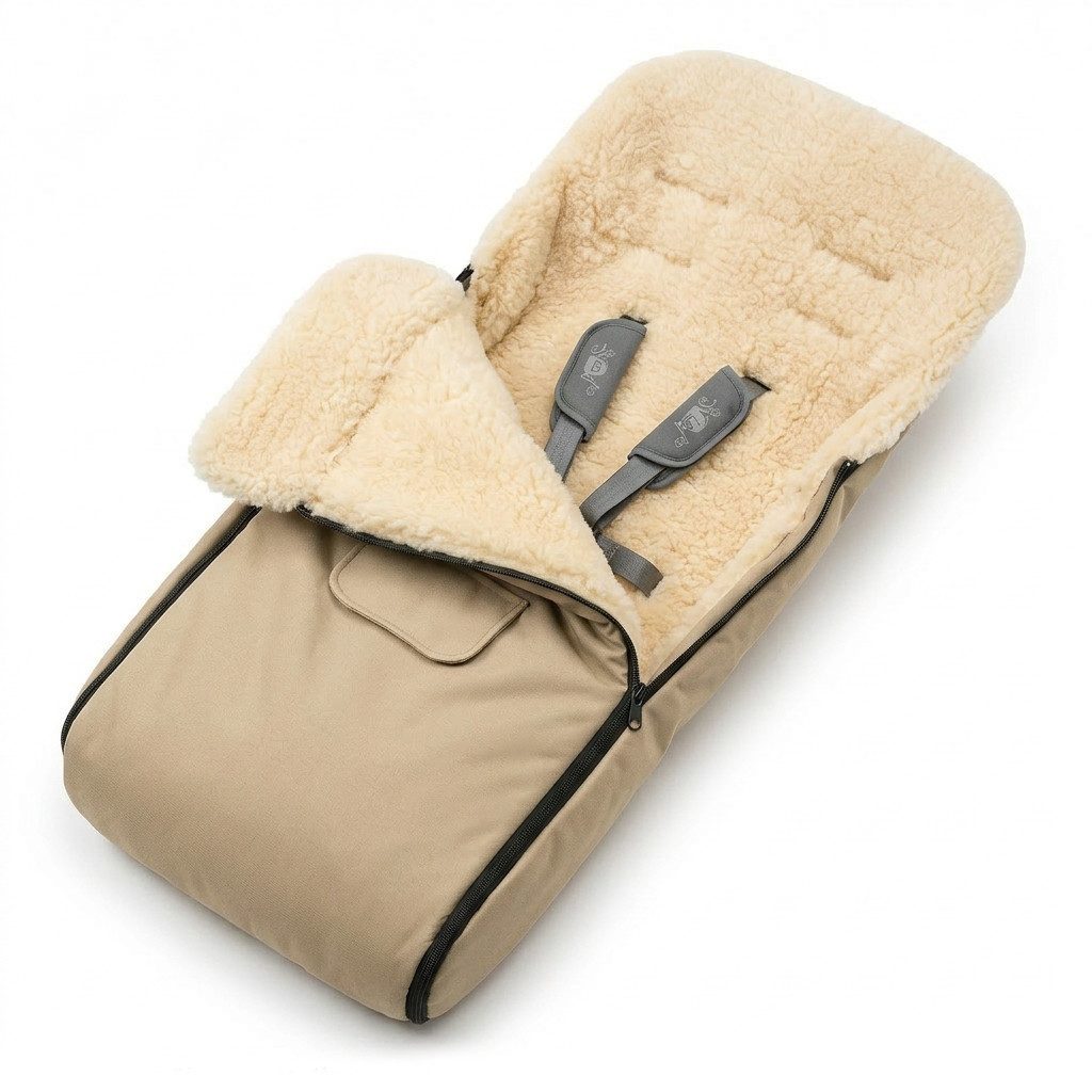Baby-Joy Fußsack KAI XL 105cm Lammwolle Winterfußsack Thermo Babyfußsack 6 Mon - 3 Jahr, Wetterfest, Thermo-warm und Ultraweich – Bild 3 von 5