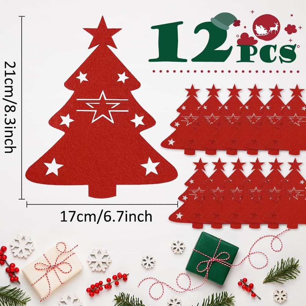 Coonoor Künstlicher Weihnachtsbaum 12 Stück Bestecktasche Tannenbaum Bestec günstig online kaufen