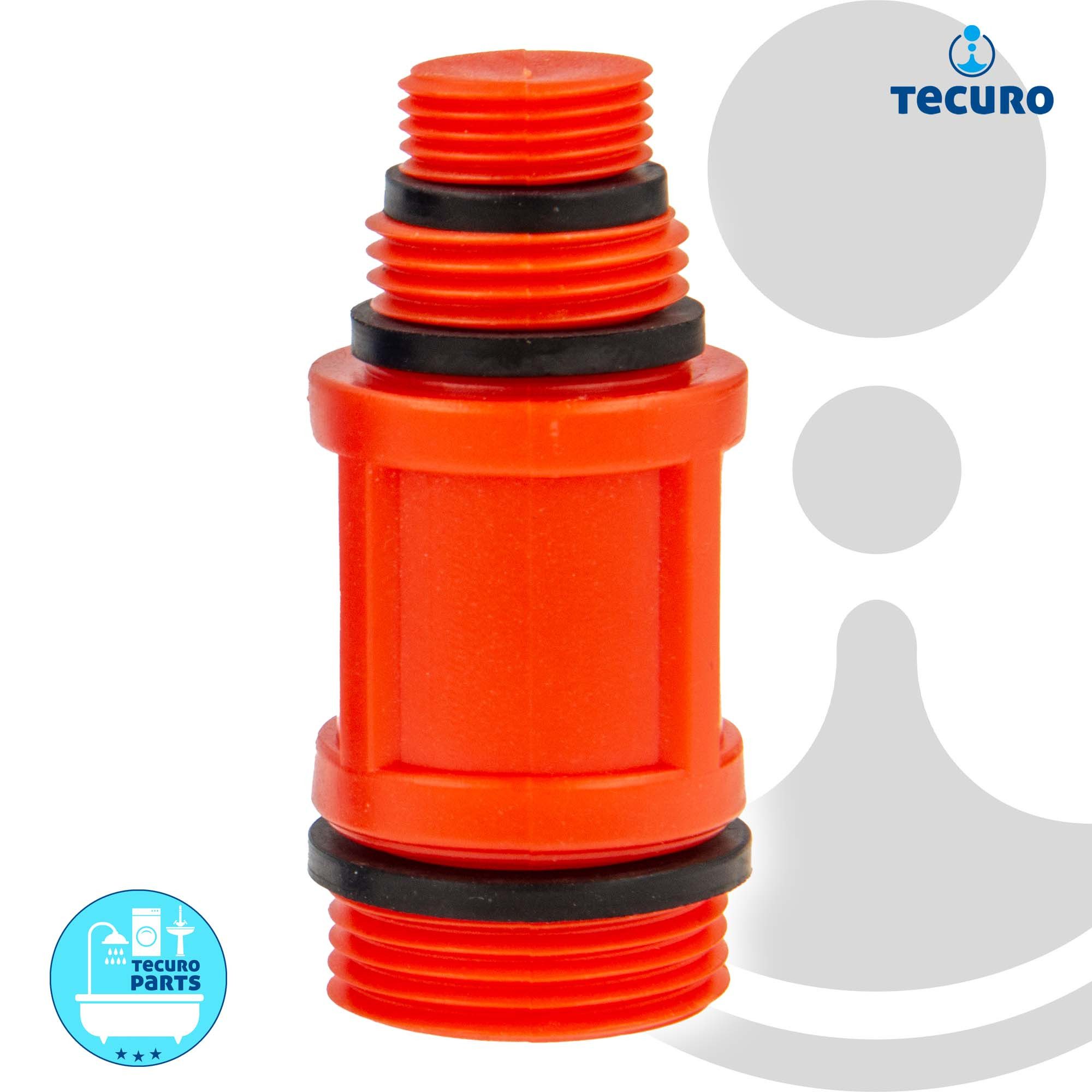 tecuro Gewindefitting Universal Baustopfen - Abdrückstopfen für 3/8 - 1/2 und 3/4 Zoll, rot